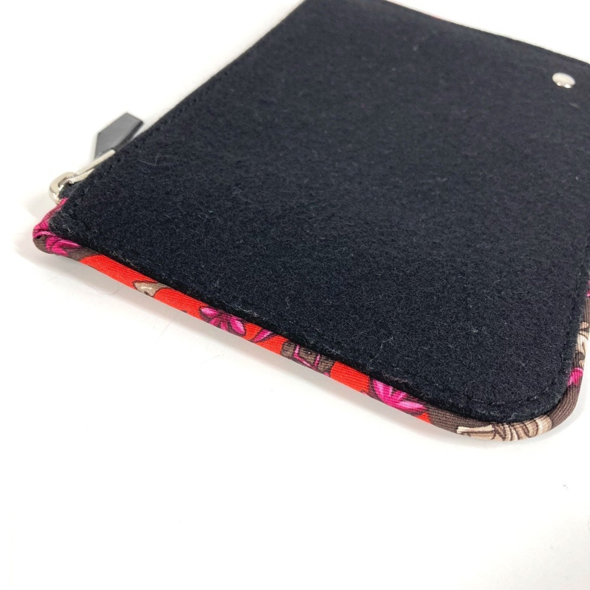Hermes Sellier Black Multi-Color Felt Silk Pouch Wash Bag (Pre-Owned)
