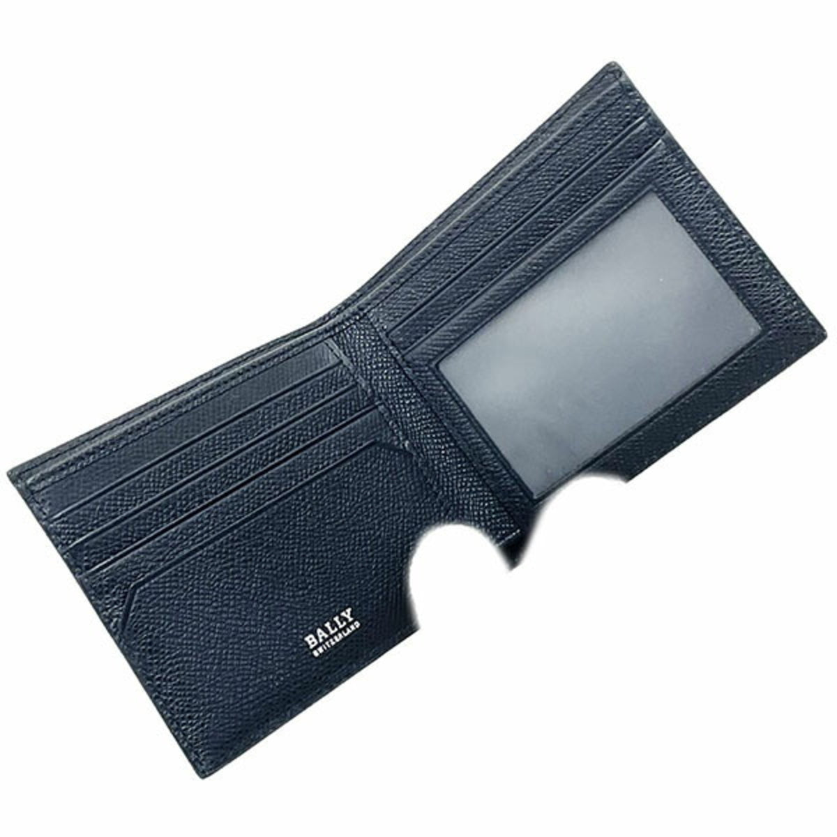 Bally Black Red Color White Leather Bill Wallet (Bi-Fold) (Pre-Owned)