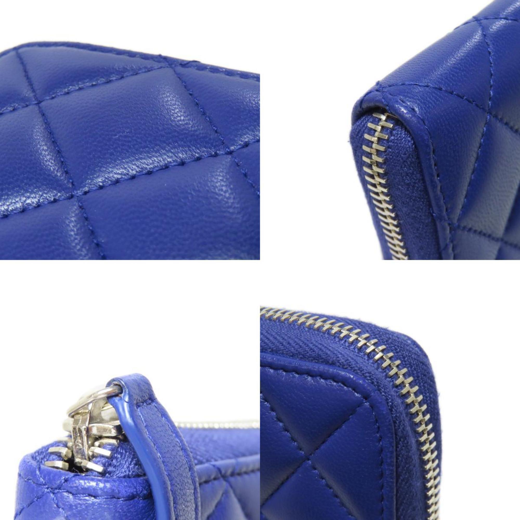 Chanel Purple Leather Long Wallet (Bi-Fold) (Pre-Owned)