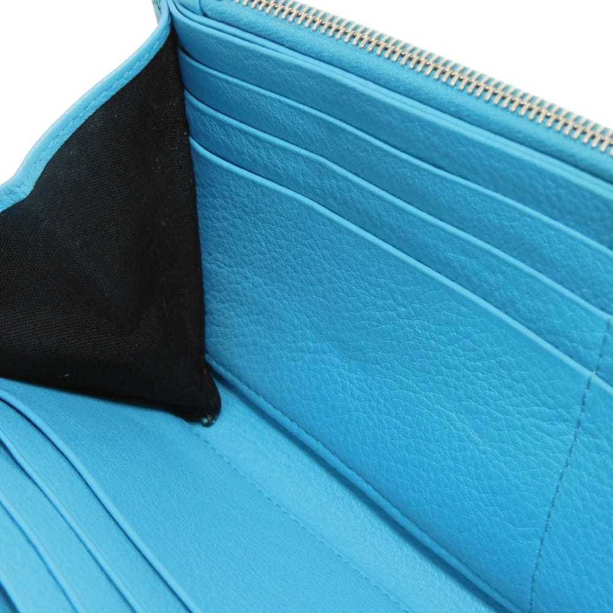 Balenciaga Blue Leather Long Wallet (Bi-Fold) (Pre-Owned)