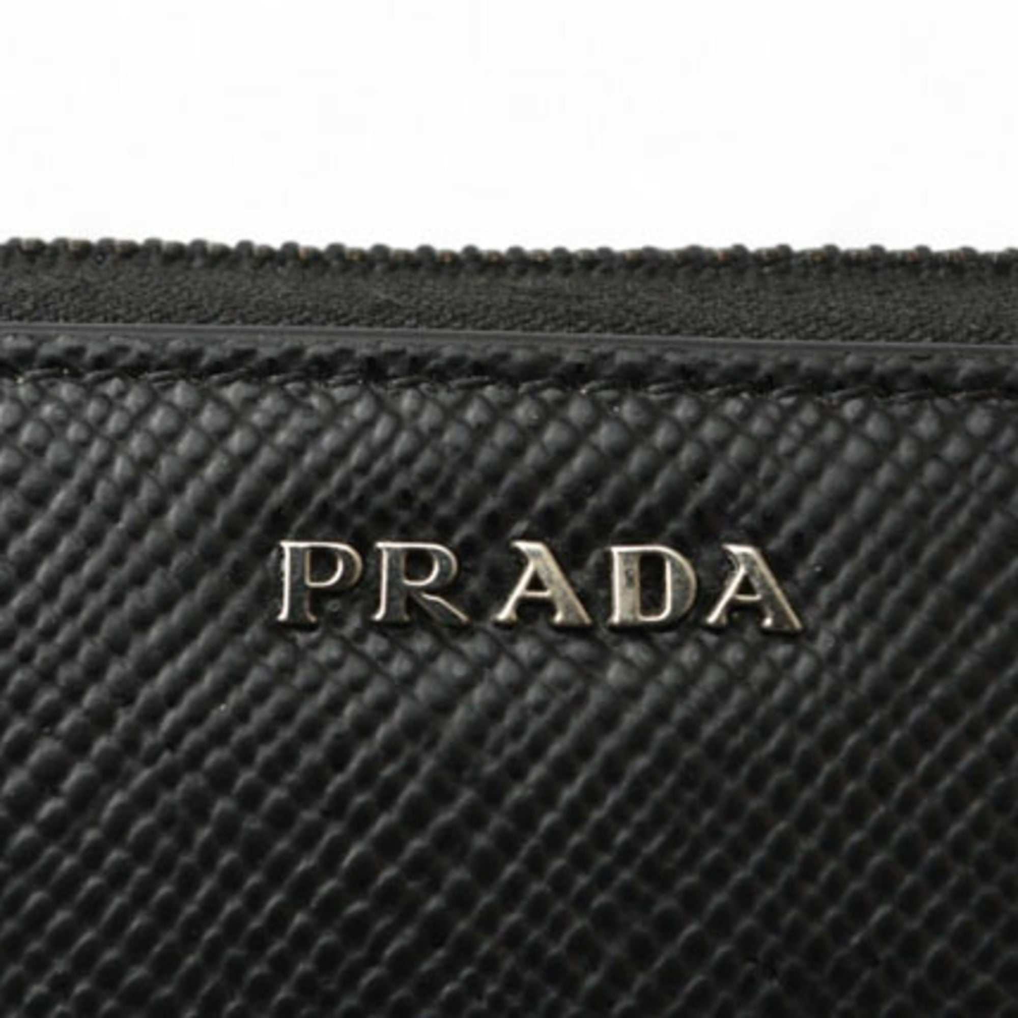 Prada Black Nero Saffiano Long Wallet (Bi-Fold) (Pre-Owned)