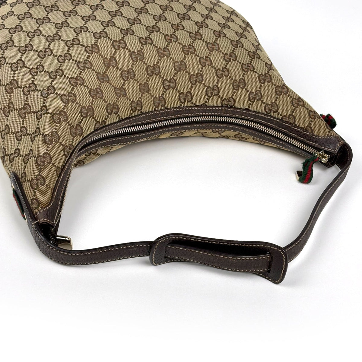 Gucci Gg Canvas Brown Gg Canvas Leather Shoulder Bag (Pre-Owned)