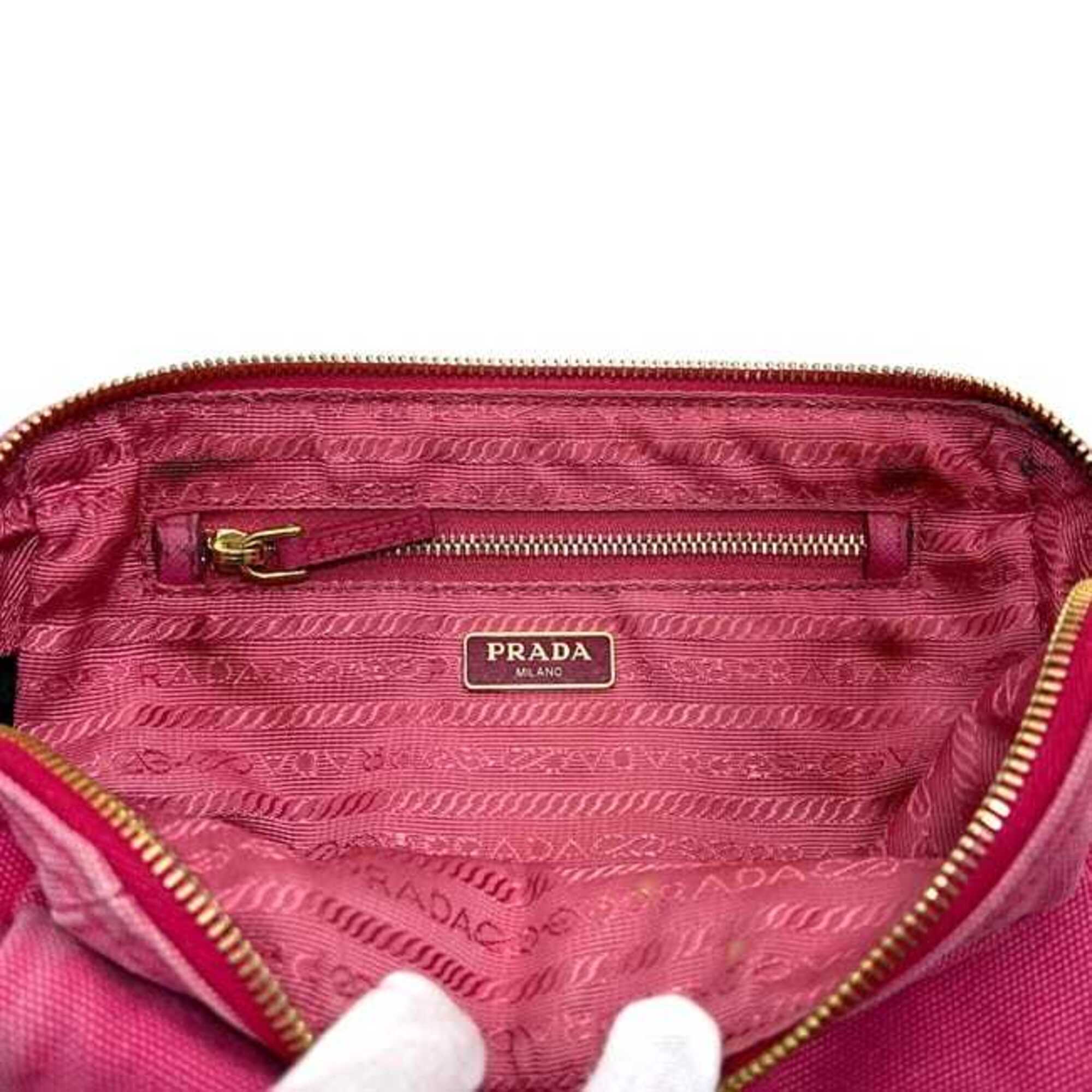 Prada Pink Canvas Pouch (Pre-Owned)