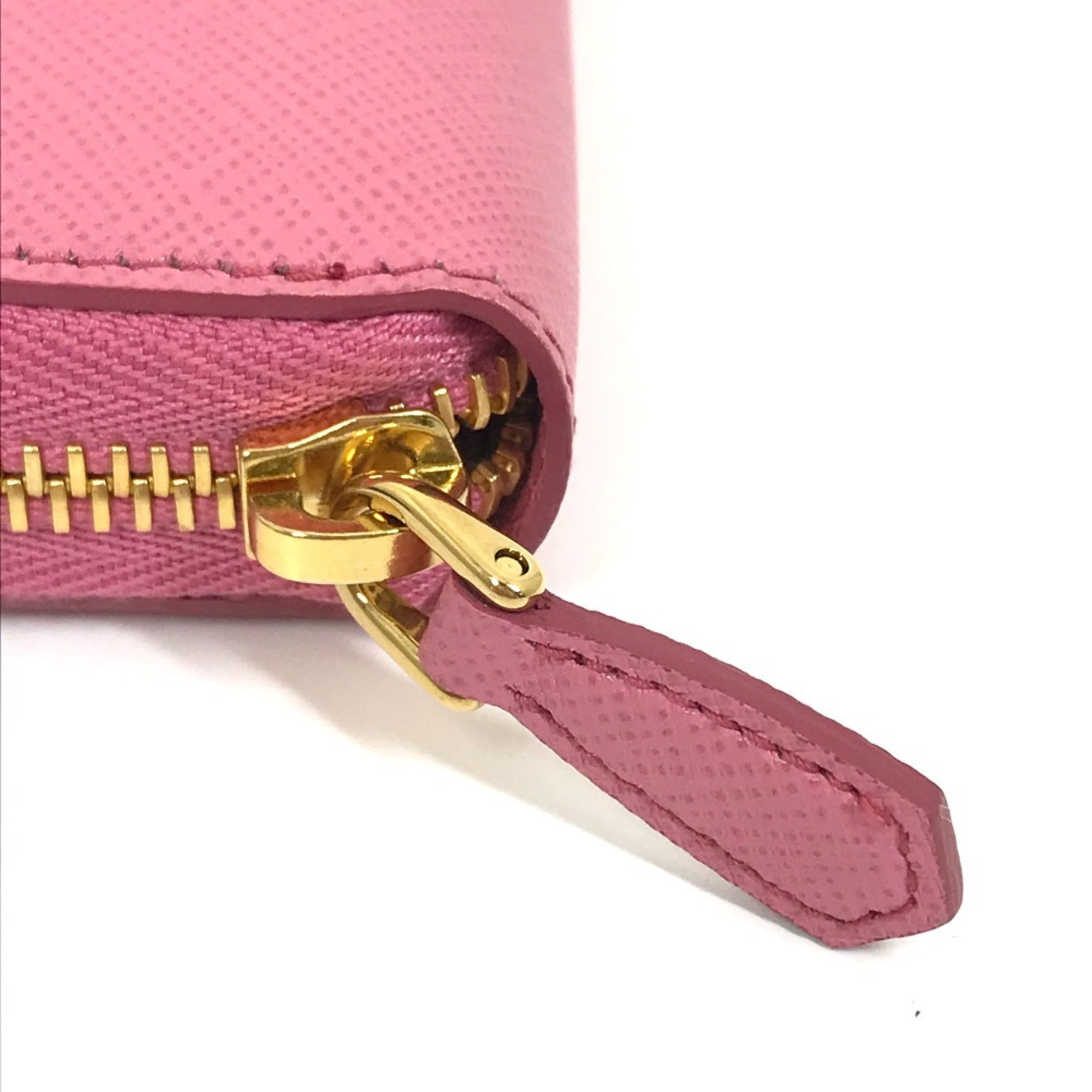 Prada Saffiano Begonia Pink Leather Long Wallet (Bi-Fold) (Pre-Owned)