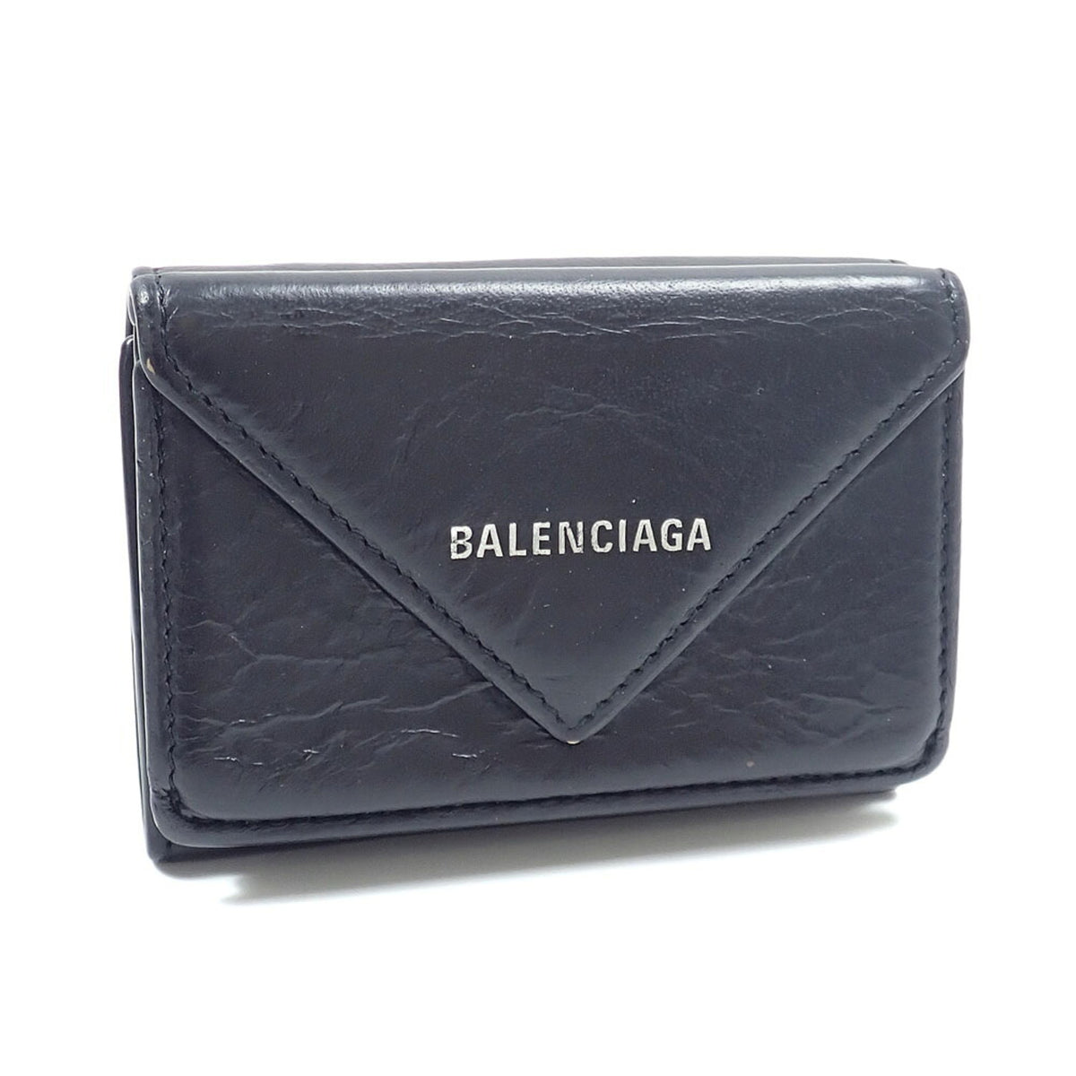 Balenciaga Black Leather Wallet (Tri-Fold) (Pre-Owned)