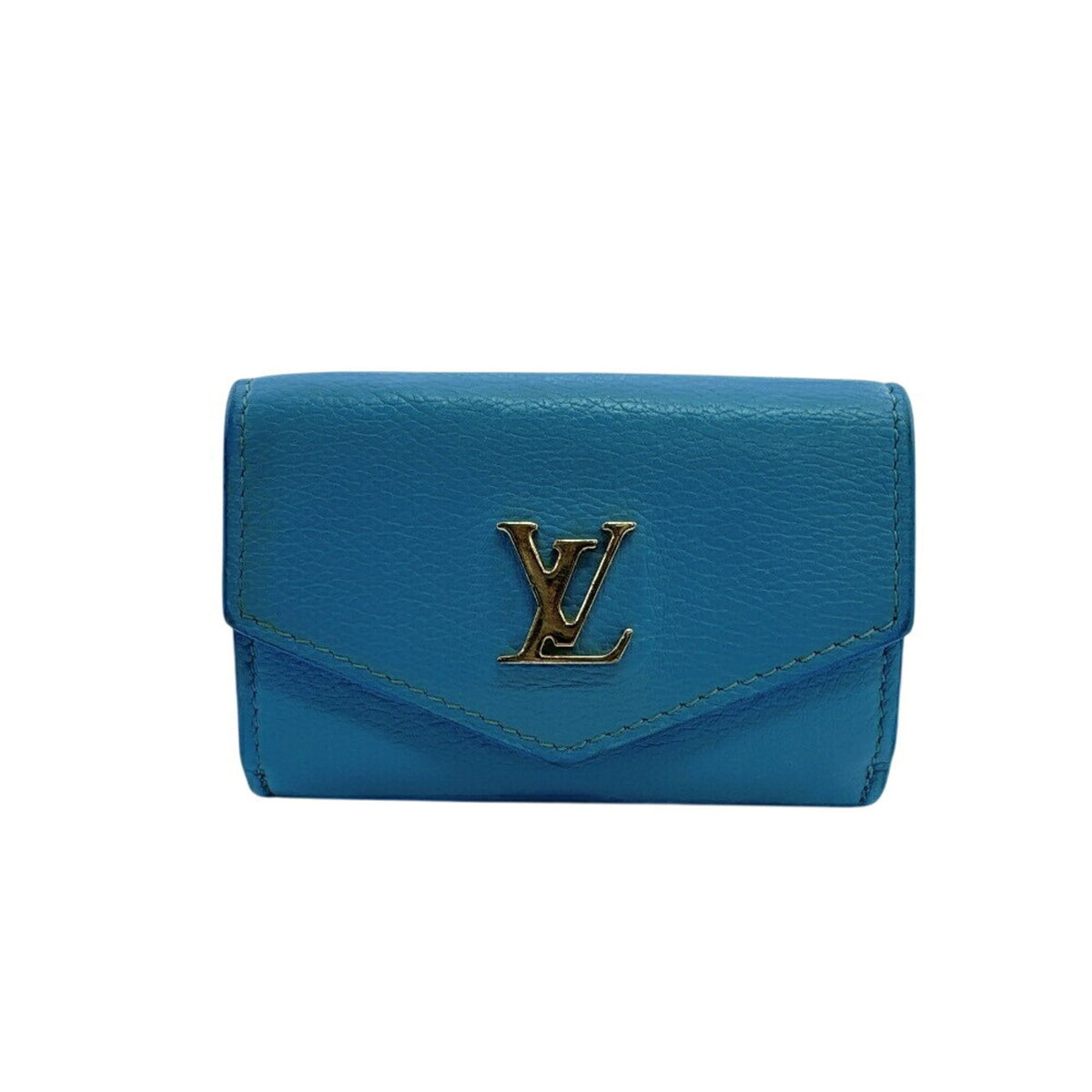 Louis Vuitton Blue Leather Wallet (Tri-Fold) (Pre-Owned)