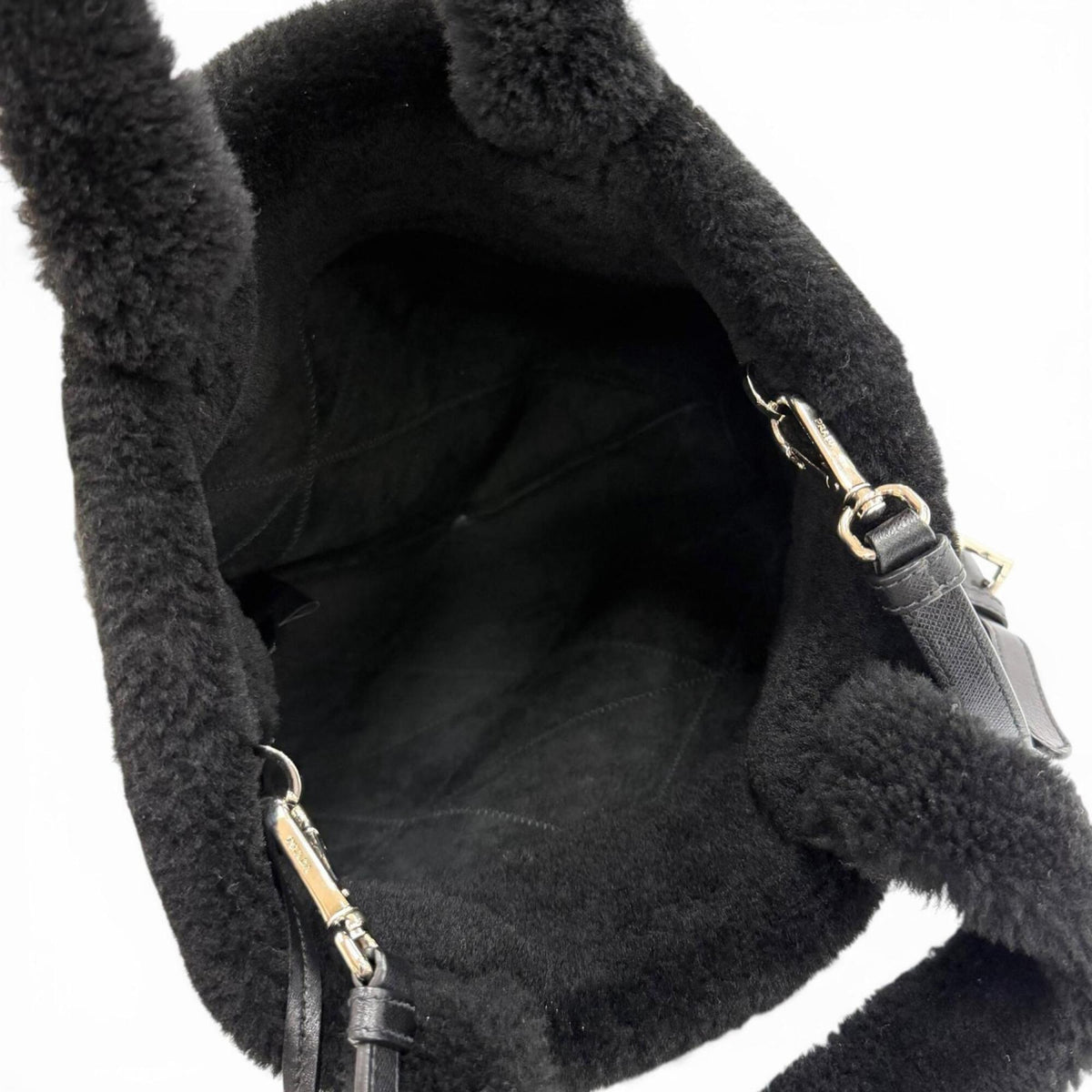 Prada Black Leather Pouch Shoulder Bag (Pre-Owned)