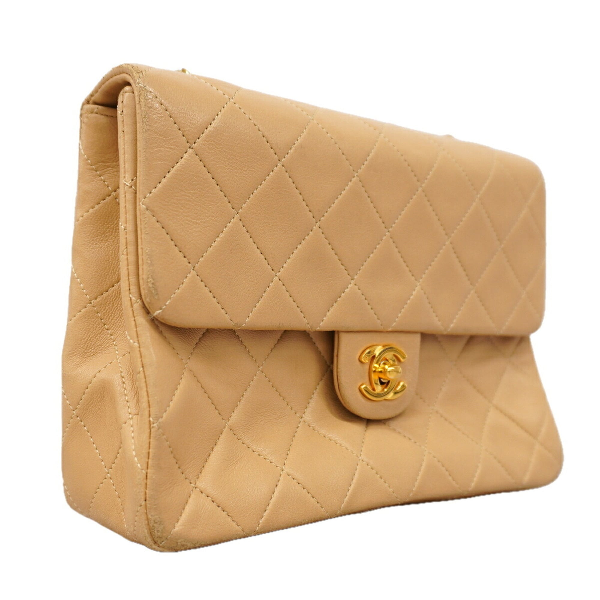 Chanel Beige Leather Shoulder Bag (Pre-Owned)