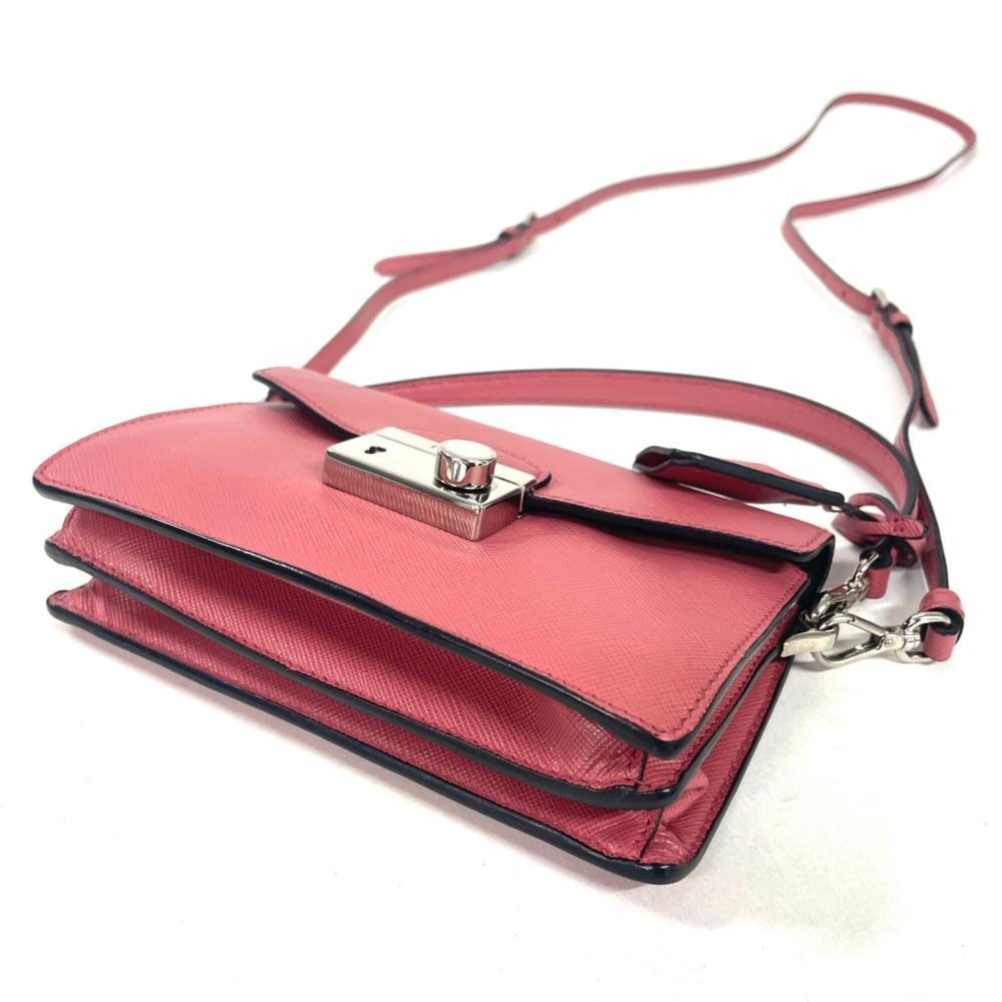 Prada Pink Saffiano Triangle Shoulder Bag (Pre-Owned)
