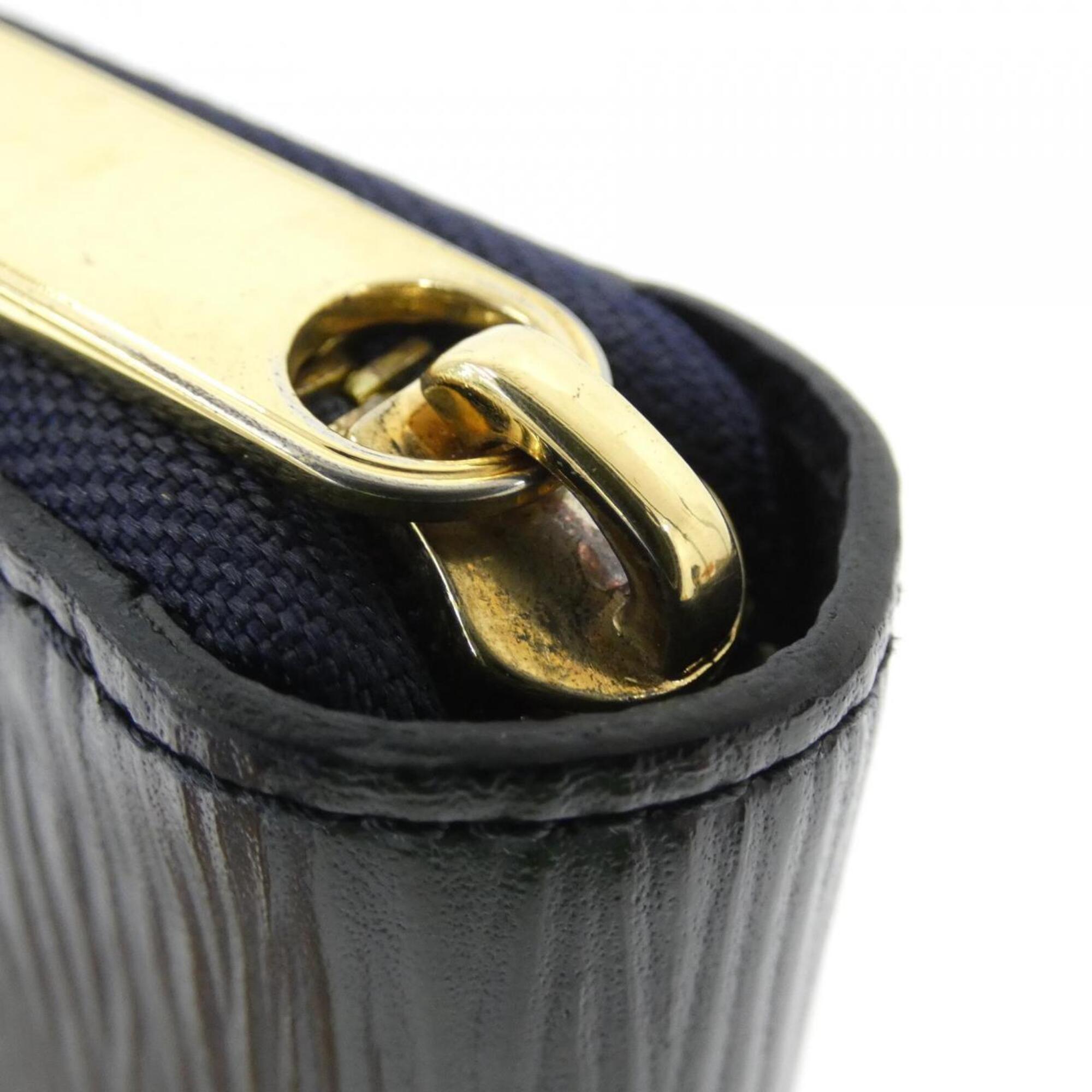 Louis Vuitton Navy Leather Long Wallet (Bi-Fold) (Pre-Owned)