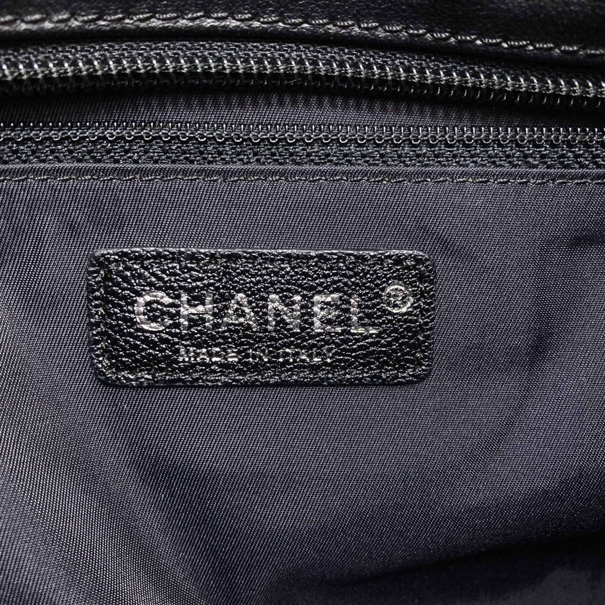 Chanel Black Coated Canvas Tote Bag (Pre-Owned)