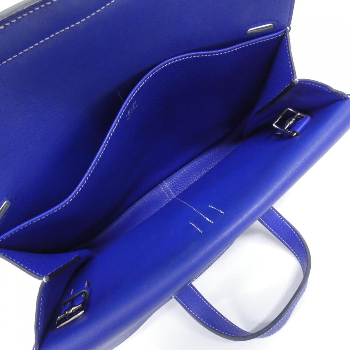 Hermes Blue Electric Taurillon Clemence Leather Handbag (Pre-Owned)