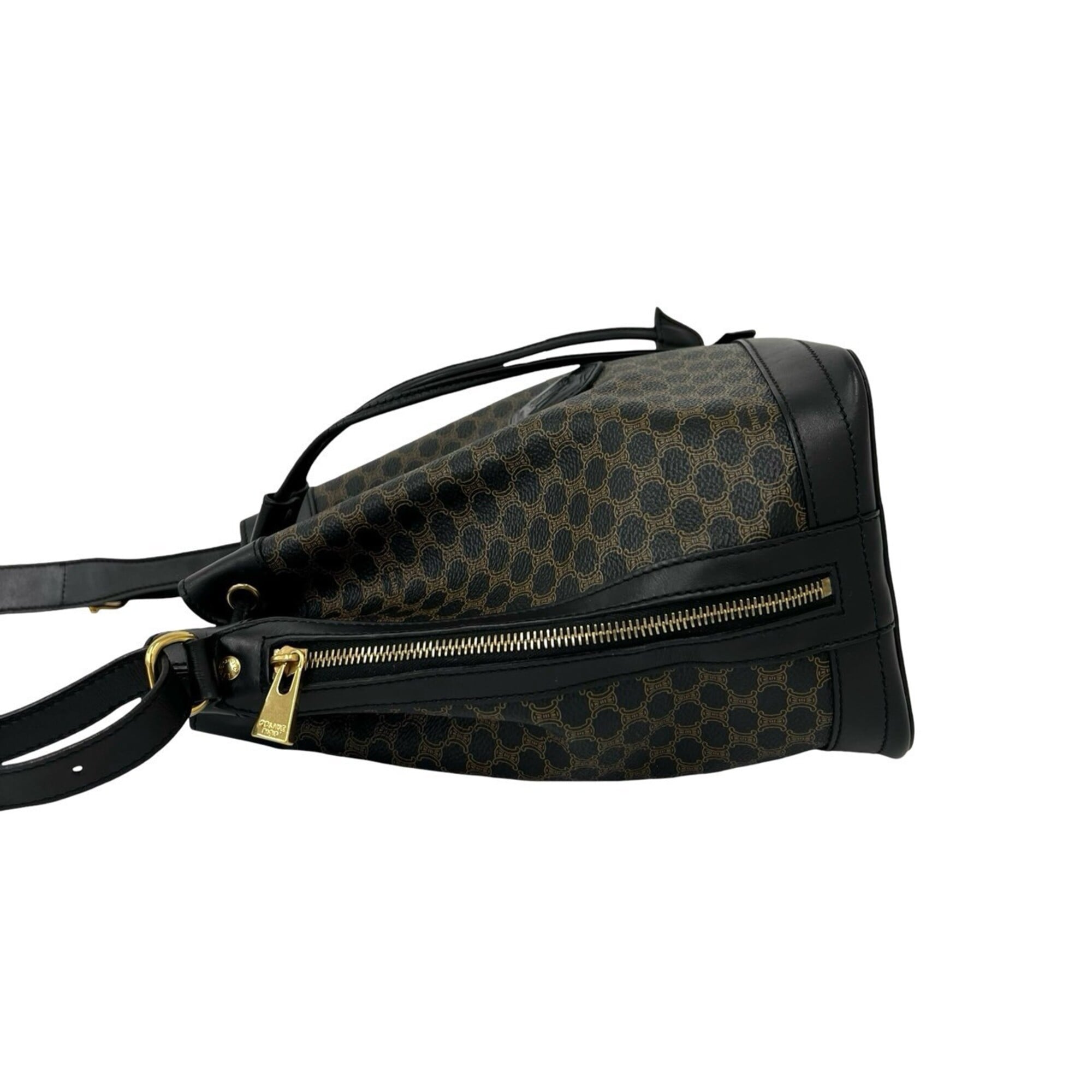 Celine Black Brown Pvc Leather Pochette Shoulder Bag (Pre-Owned)