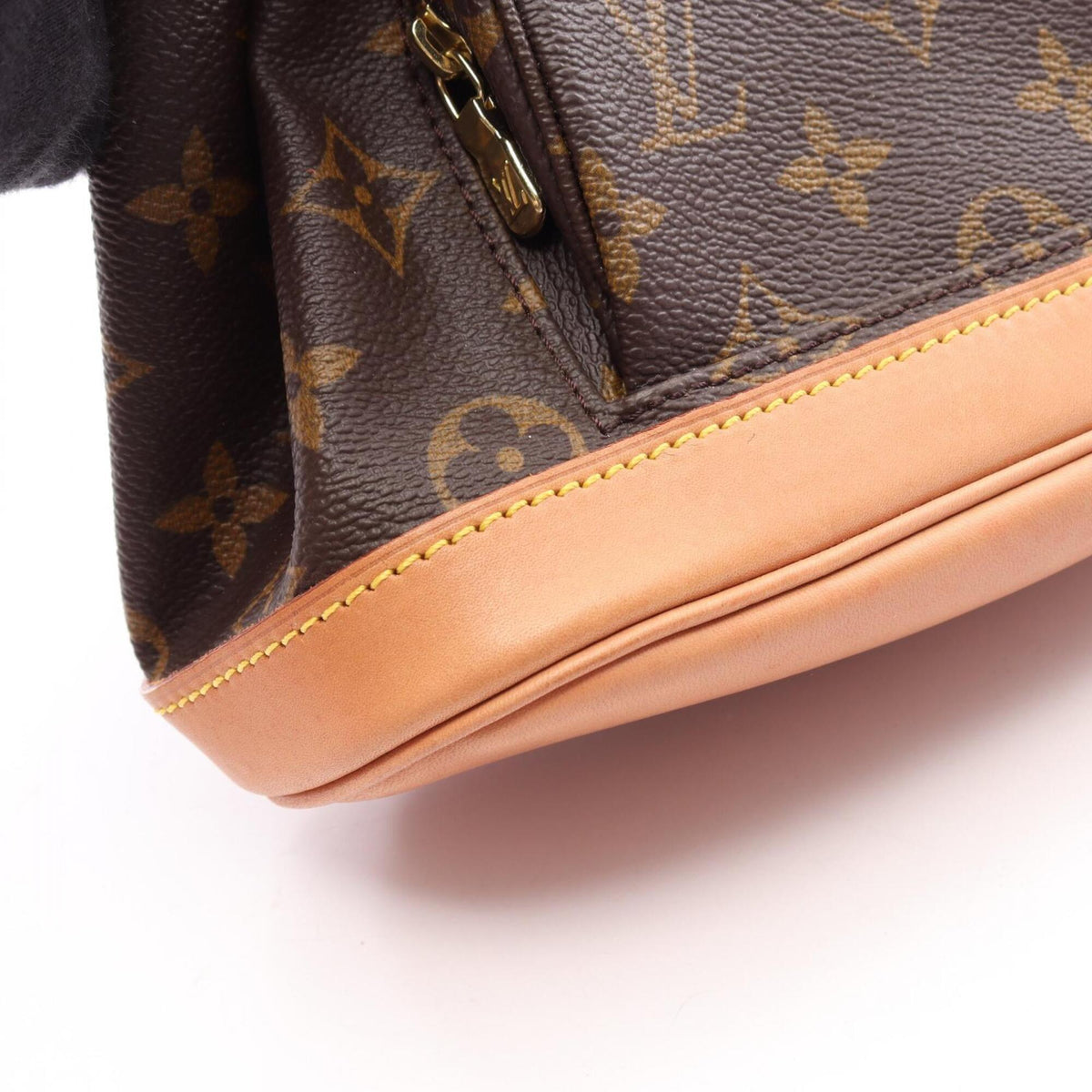 Louis Vuitton Brown Coated Canvas Leather Backpack Handbag (Pre-Owned)