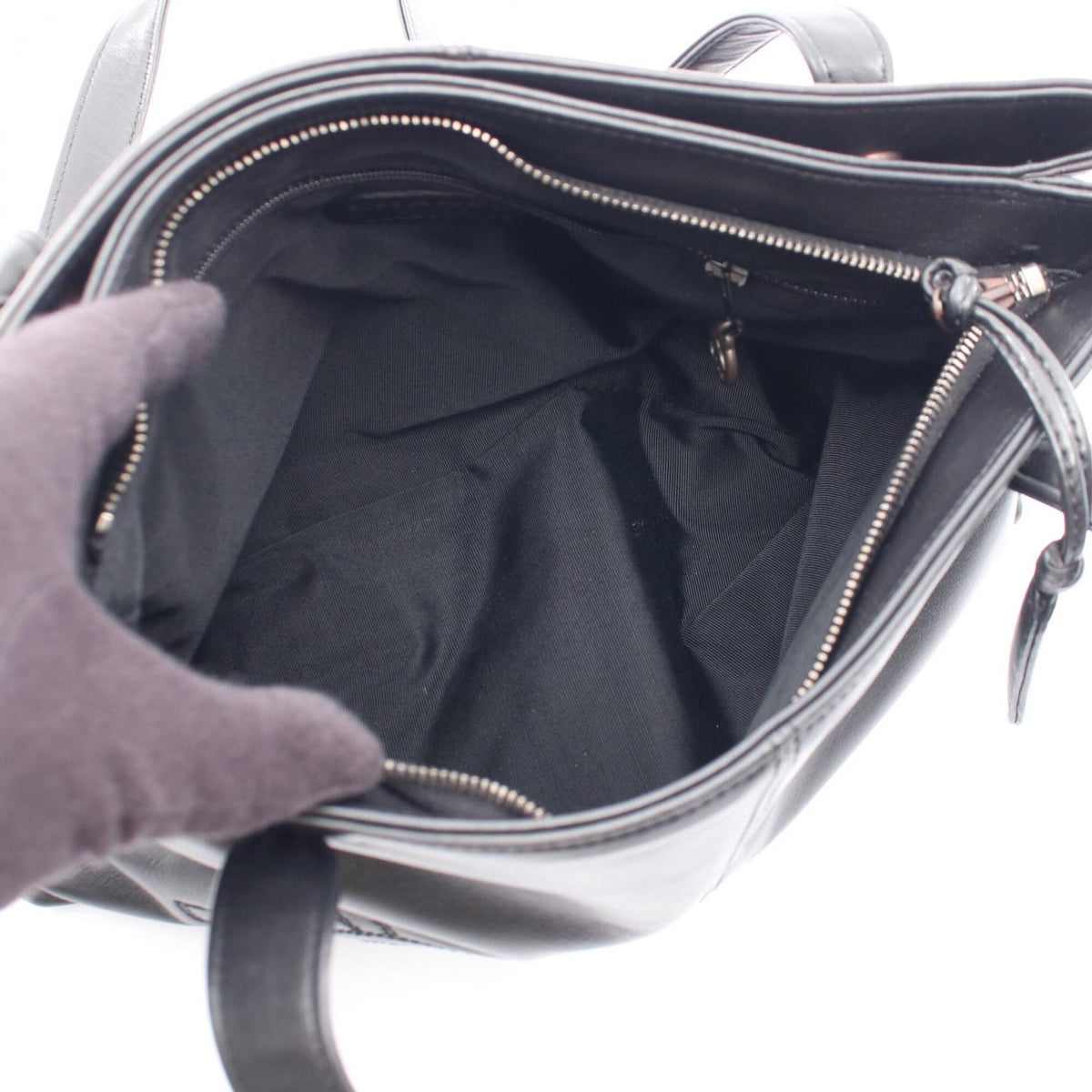 Chanel Black Brown Leather Handbag Tote Bag (Pre-Owned)