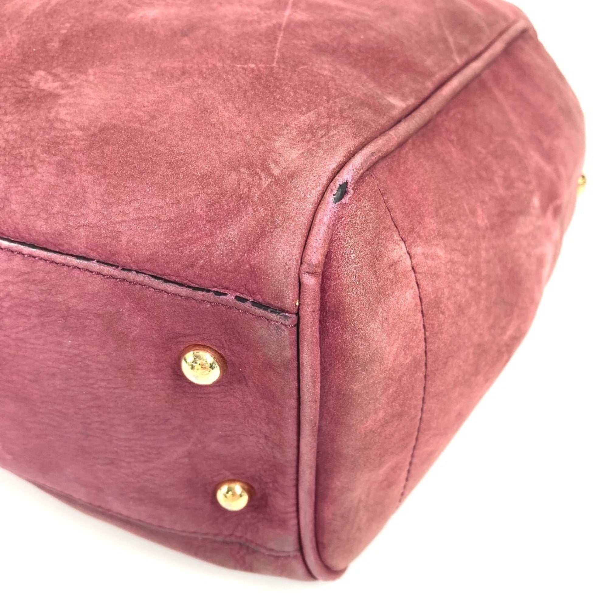 Loewe Bordeaux Leather Shoulder Bag Tote Bag (Pre-Owned)