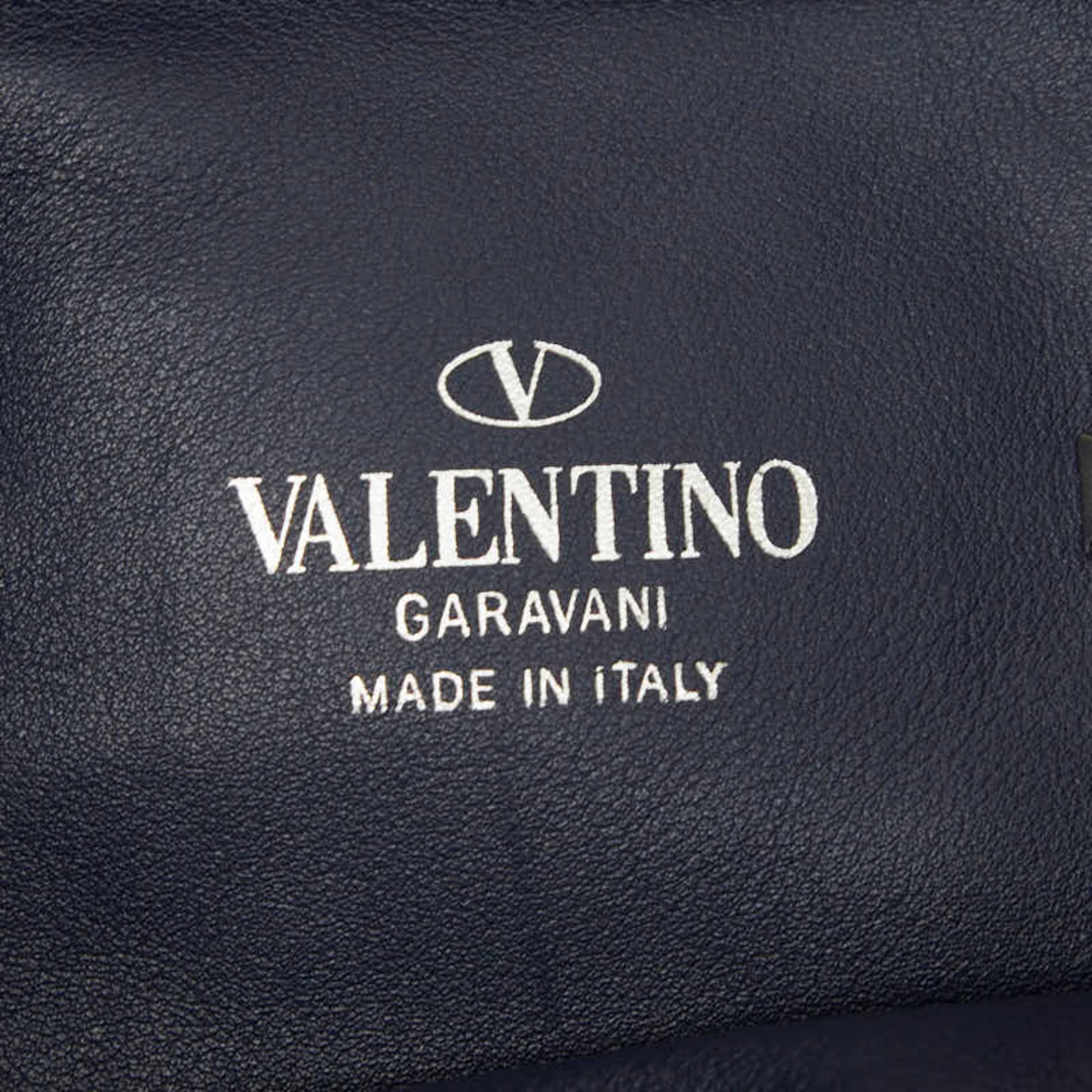 Valentino Navy Red Color Nylon Leather Backpack (Pre-Owned)