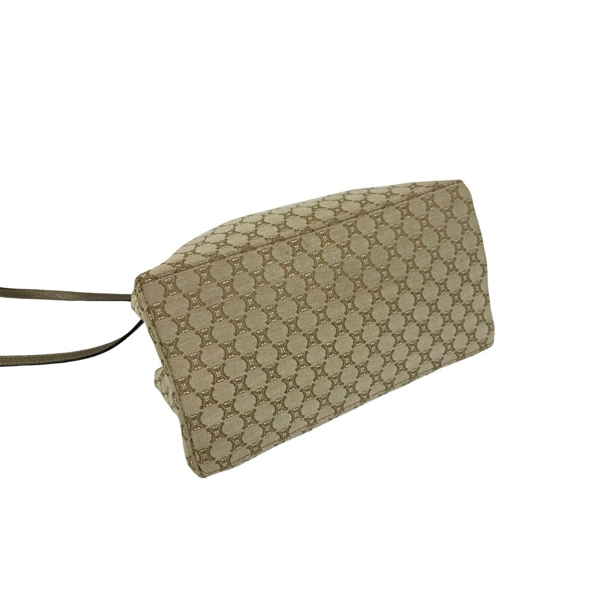 Celine Beige Canvas Leather Pochette Shoulder Bag (Pre-Owned)