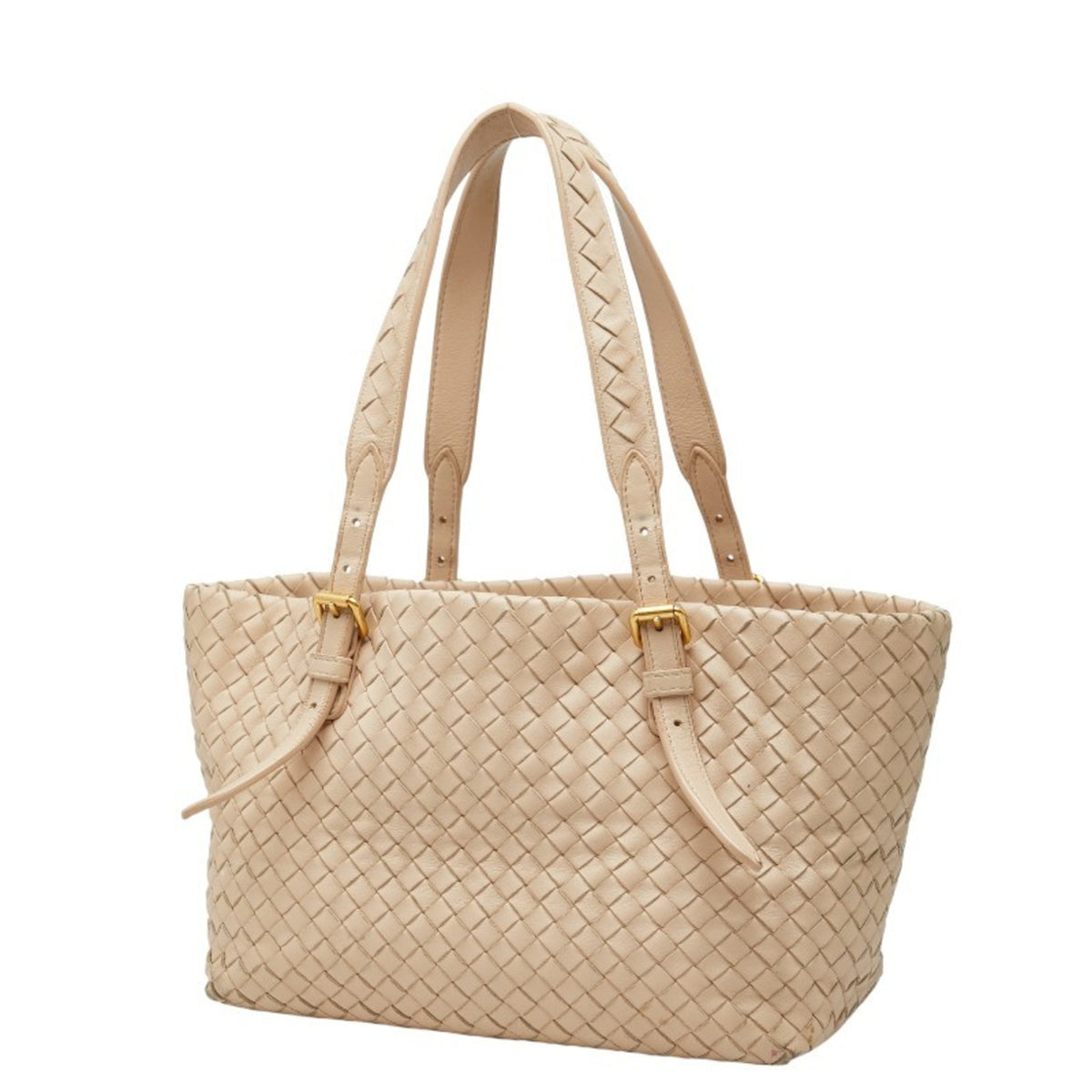 Bottega Veneta Pink Beige Leather Handbag Tote Bag (Pre-Owned)