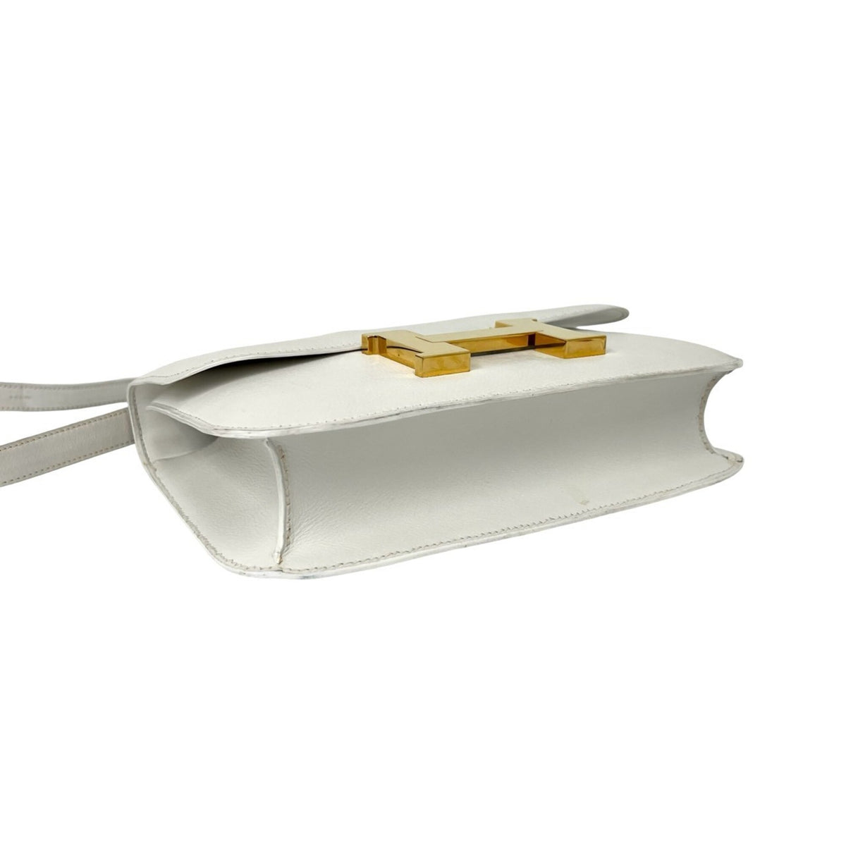 Hermes White Gulliver Leather Shoulder Bag (Pre-Owned)