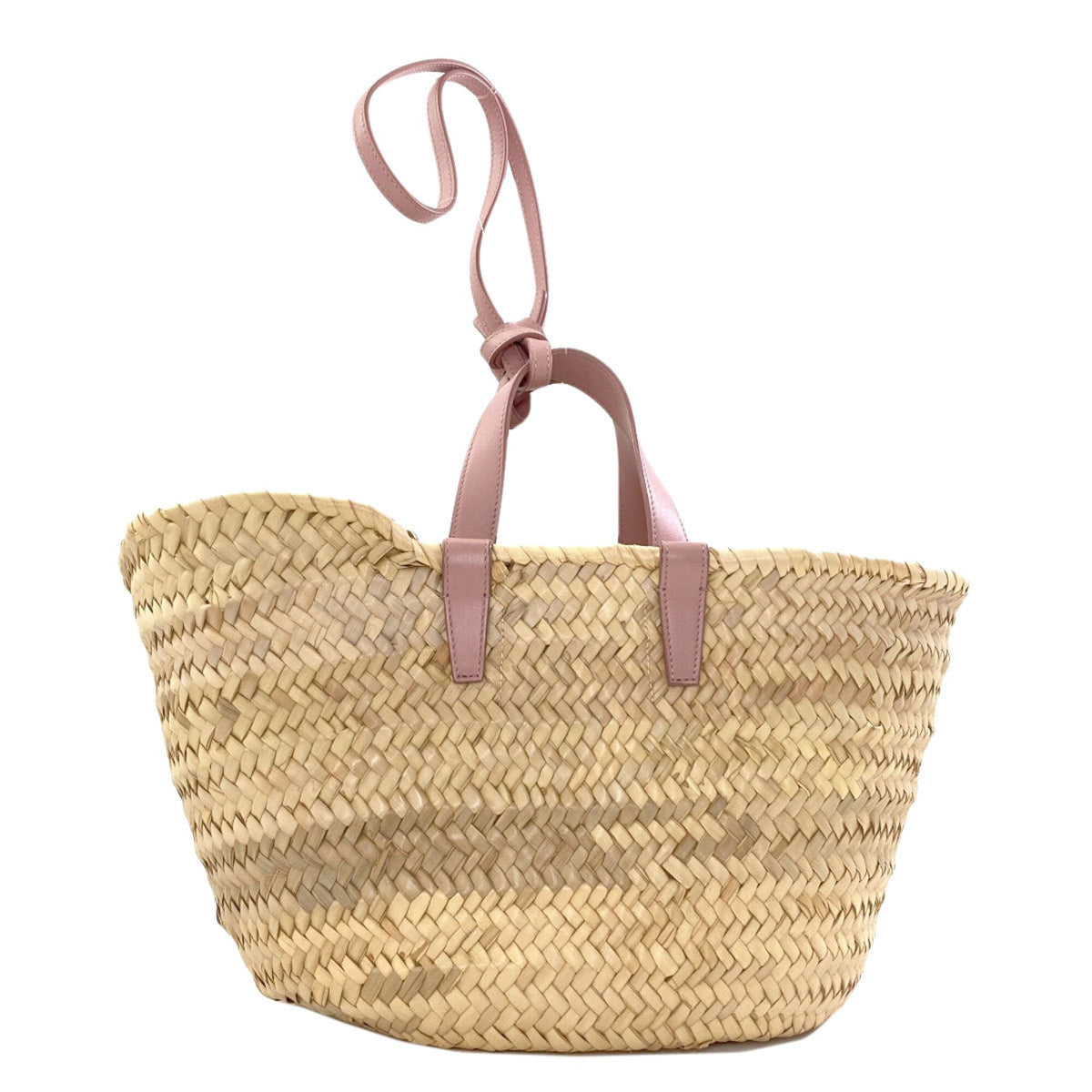 Celine Beige Pink Raffia Handbag (Pre-Owned)