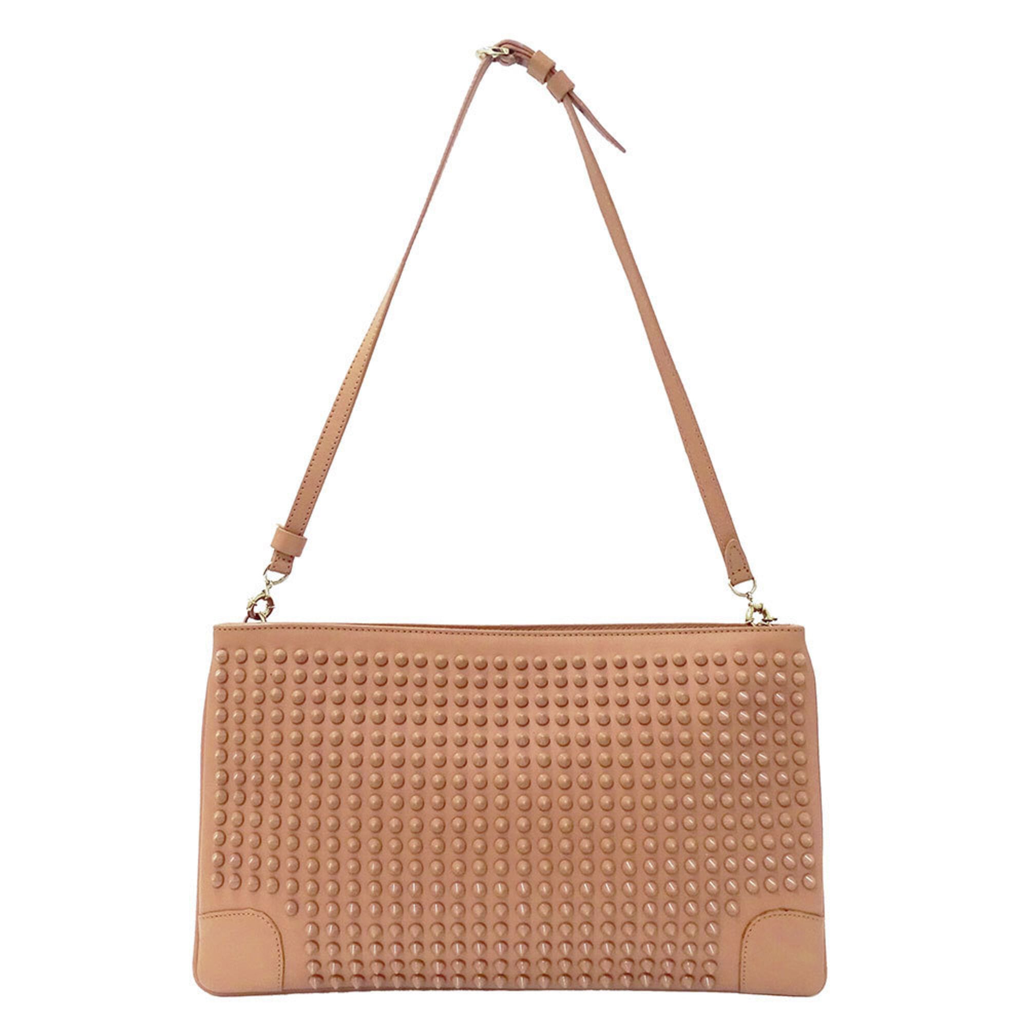 Christian Louboutin Salmon Pink Leather Handbag Shoulder Bag (Pre-Owned)