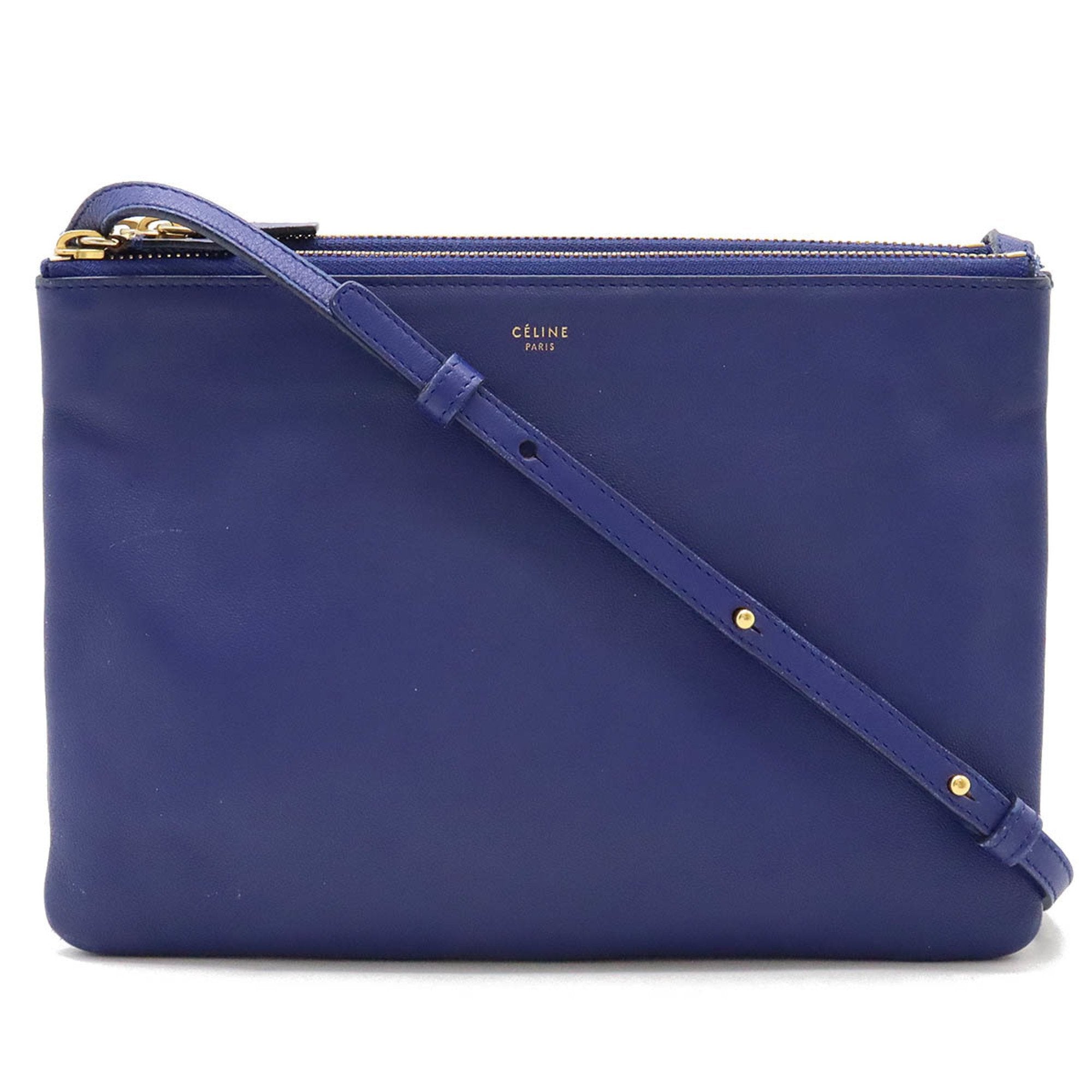 Celine Blue Leather Pochette Pouch Shoulder Bag (Pre-Owned)