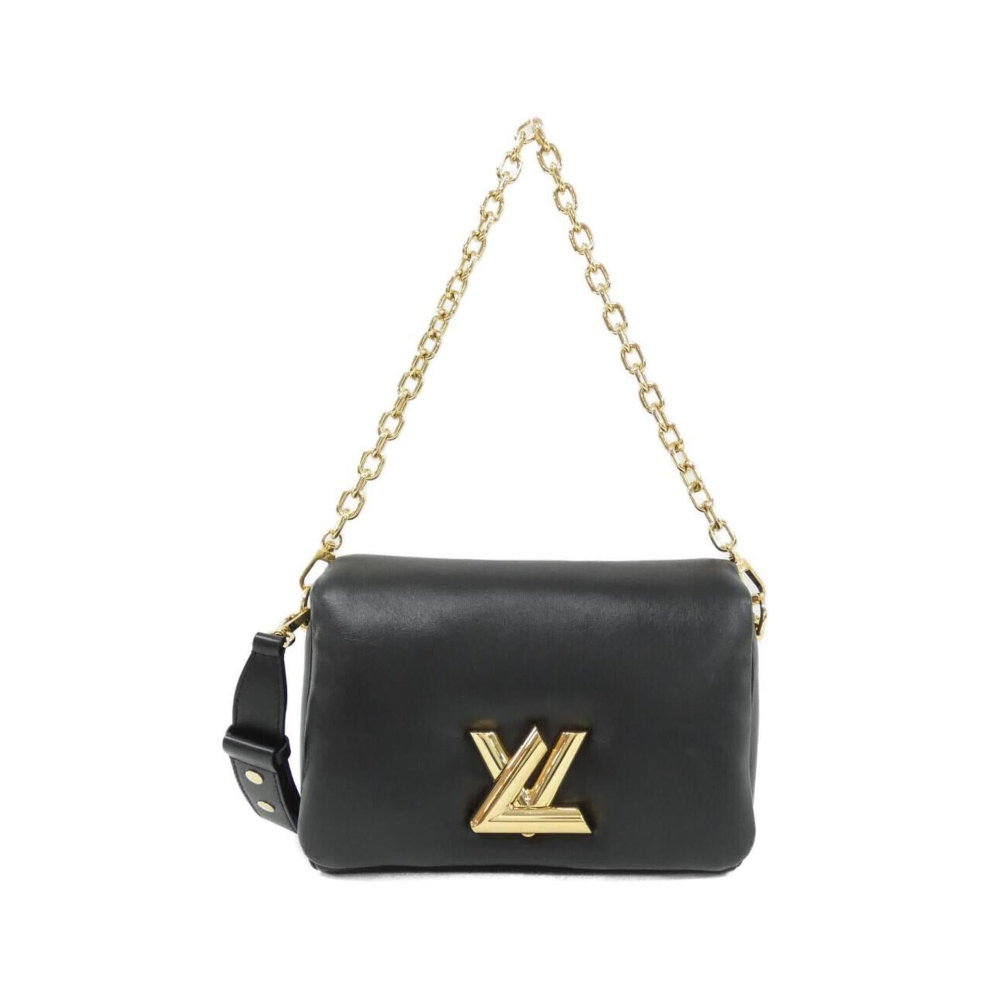 Louis Vuitton Black Leather Shoulder Bag (Pre-Owned)