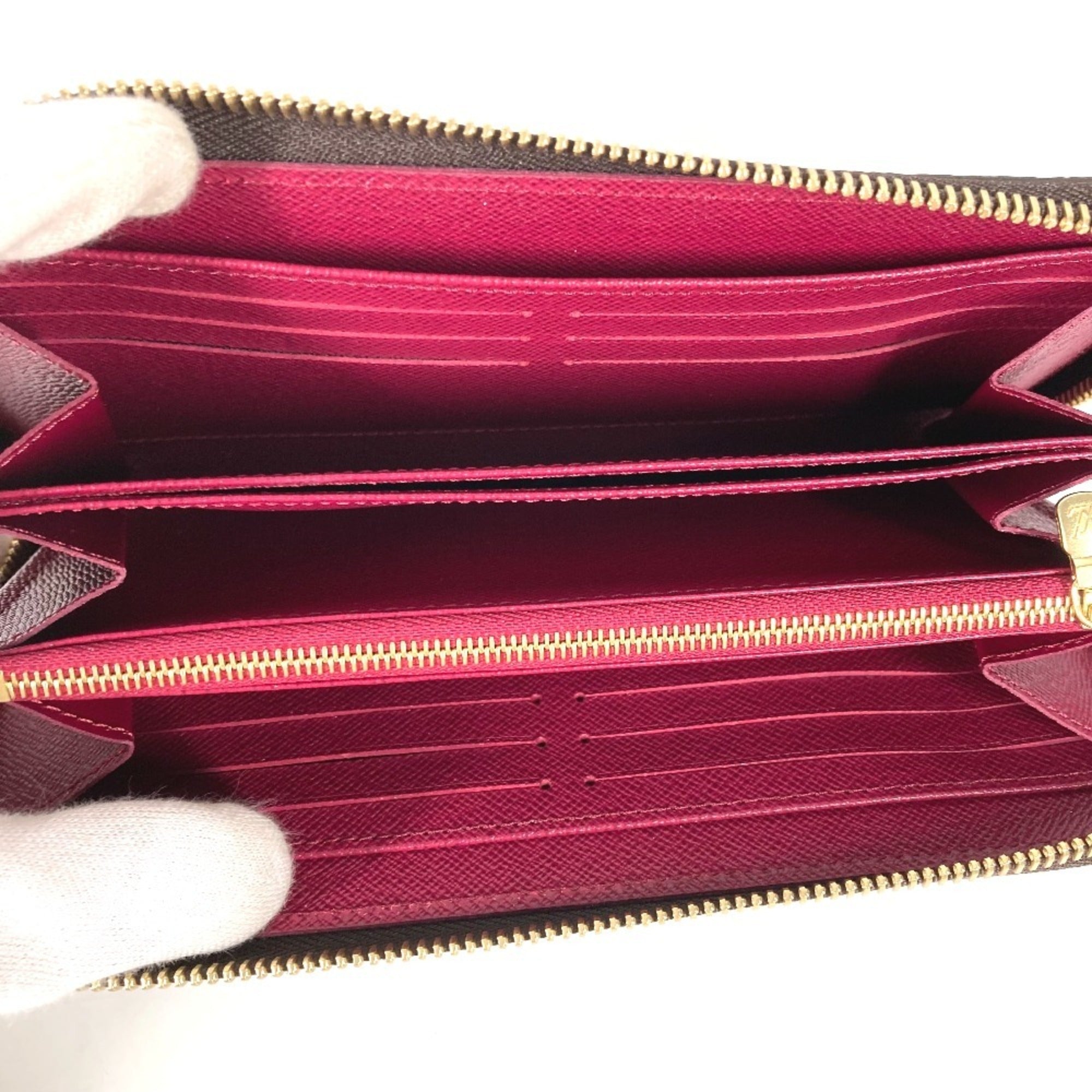 Louis Vuitton Monogram Brown Fuchsia Monogram Monogram Long Bill Wallet (Bi-Fold) (Pre-Owned)