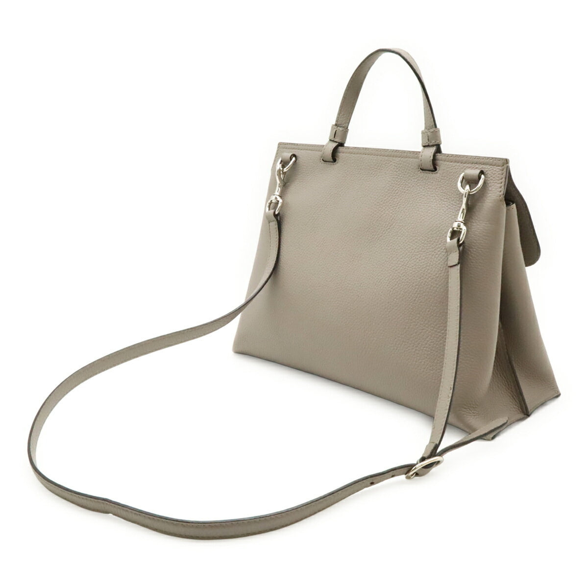 Gucci Gray Bamboo Leather Handbag Shoulder Bag (Pre-Owned)
