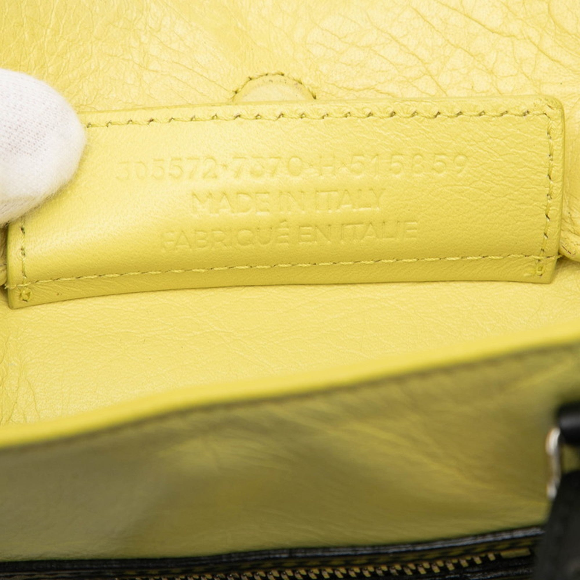 Balenciaga Black Yellow Leather Handbag Shoulder Bag (Pre-Owned)