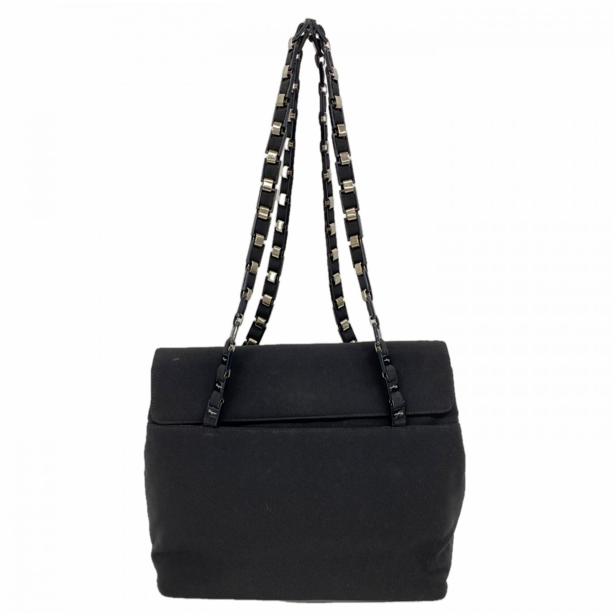 Salvatore Ferragamo Black Nylon Canvas Shoulder Bag (Pre-Owned)