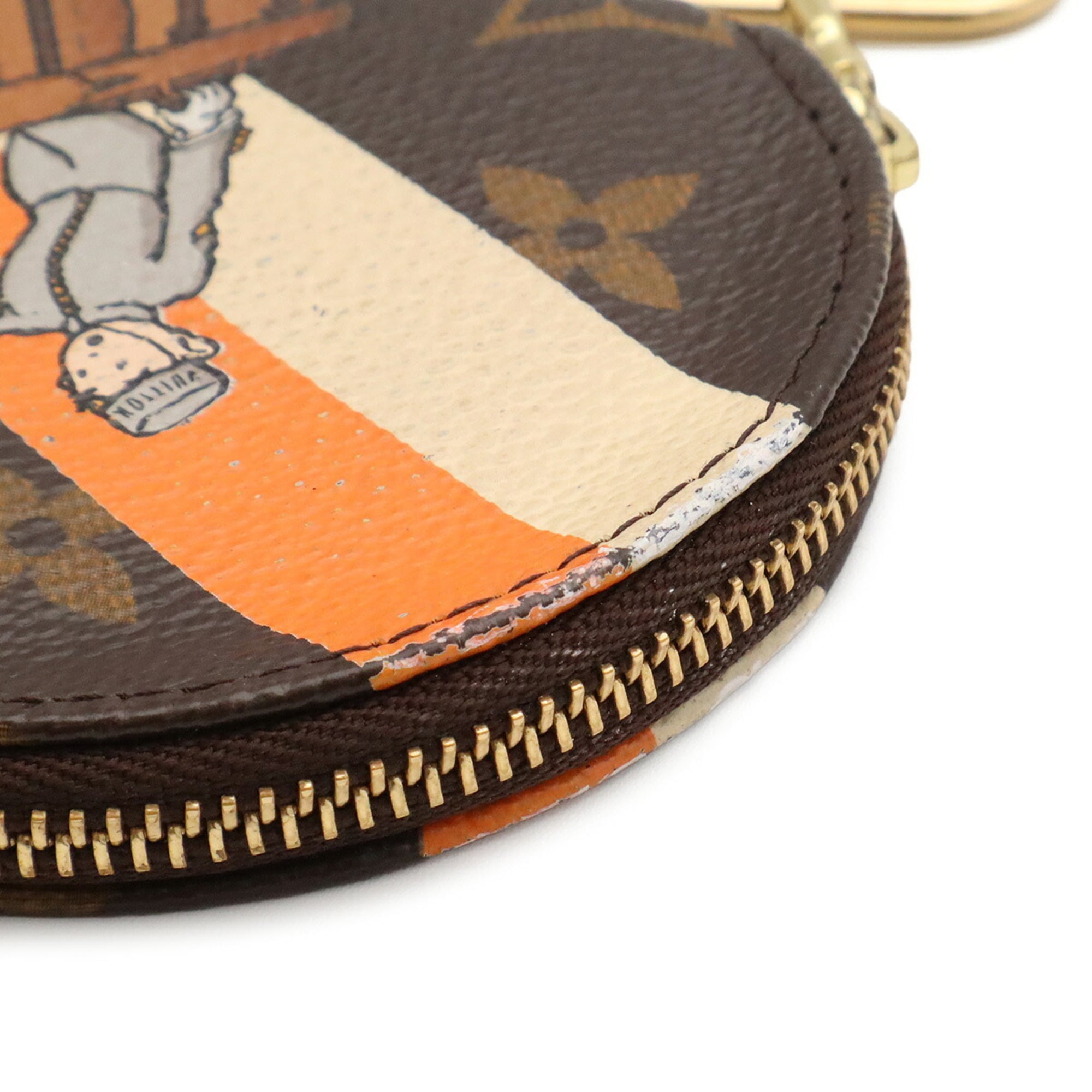 Louis Vuitton Cream Orange Monogram Canvas Coin Purse/Coin Case (Pre-Owned)