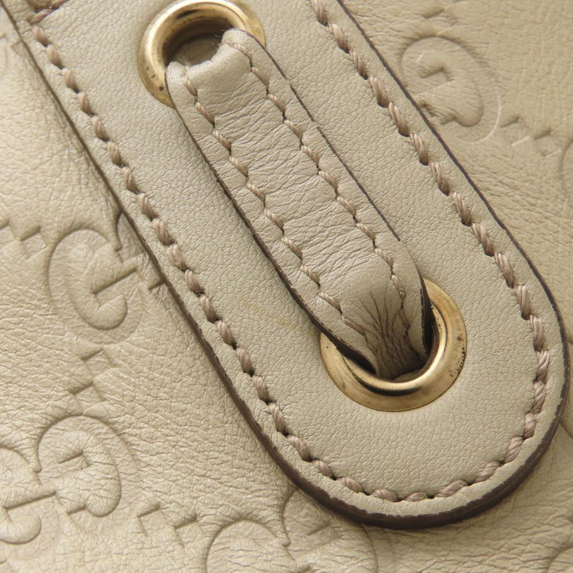 Gucci Ivory Leather Tote Bag (Pre-Owned)