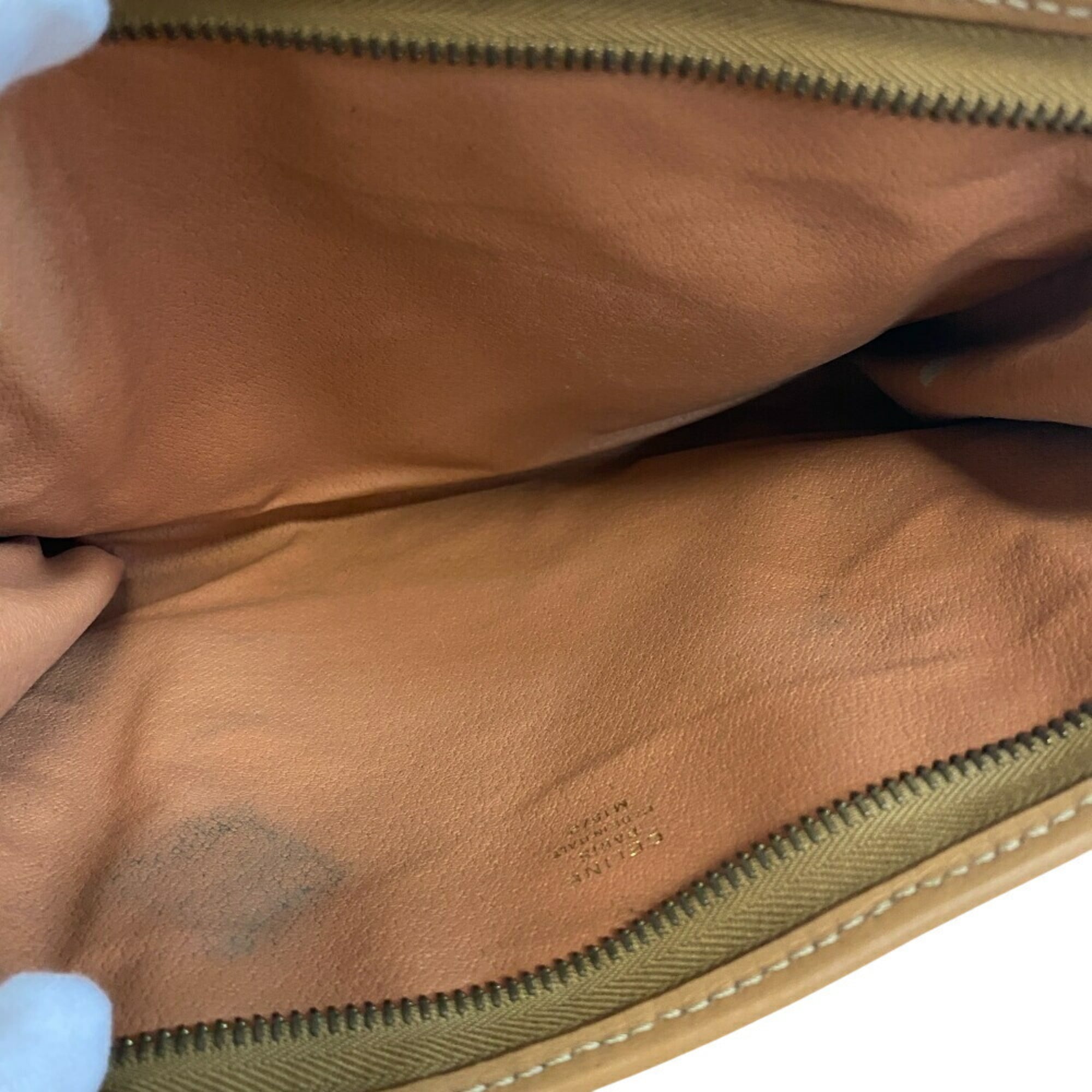 Celine Macadam Beige Leather Clutch Bag (Pre-Owned)