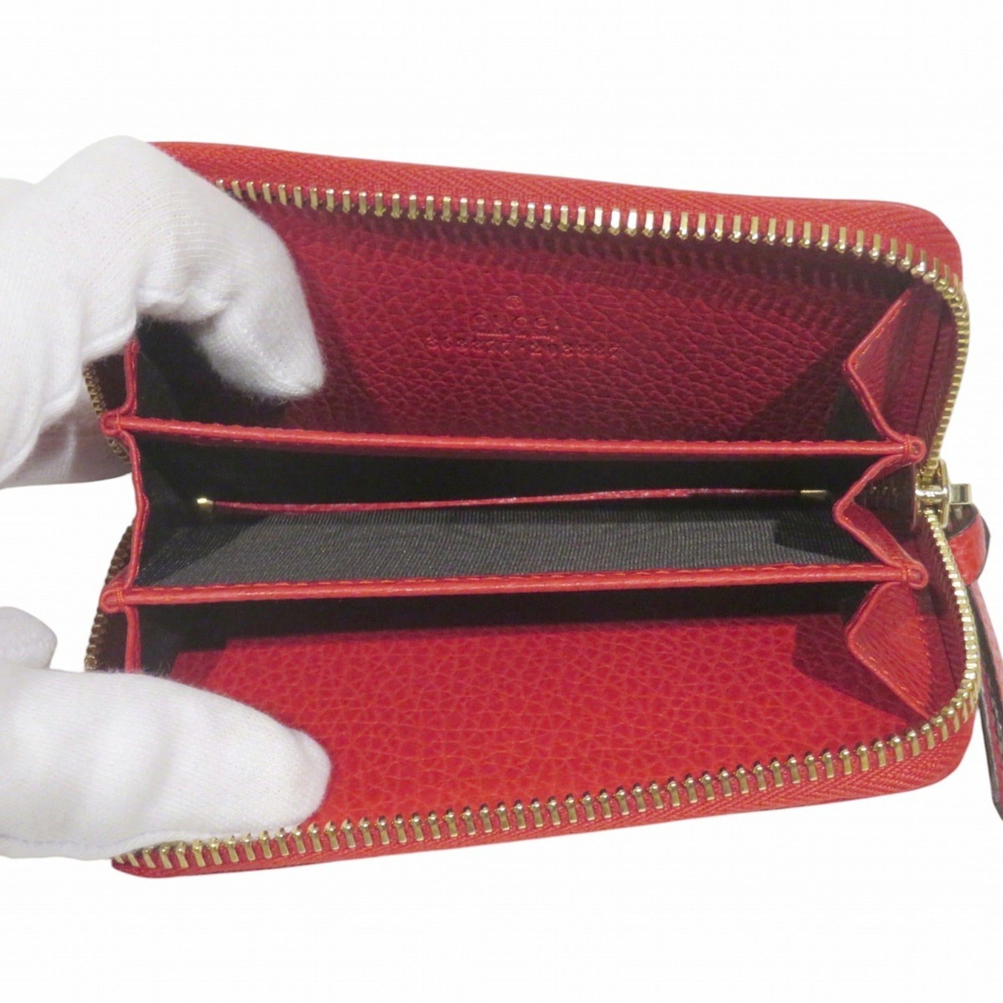 Gucci Red Color Leather Coin Purse/Coin Case (Pre-Owned)