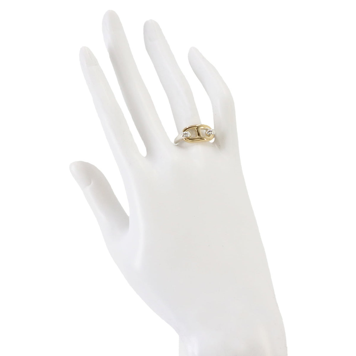 Hermes Gold Silver Gold (18K) Silver 925 Band Ring (Pre-Owned)