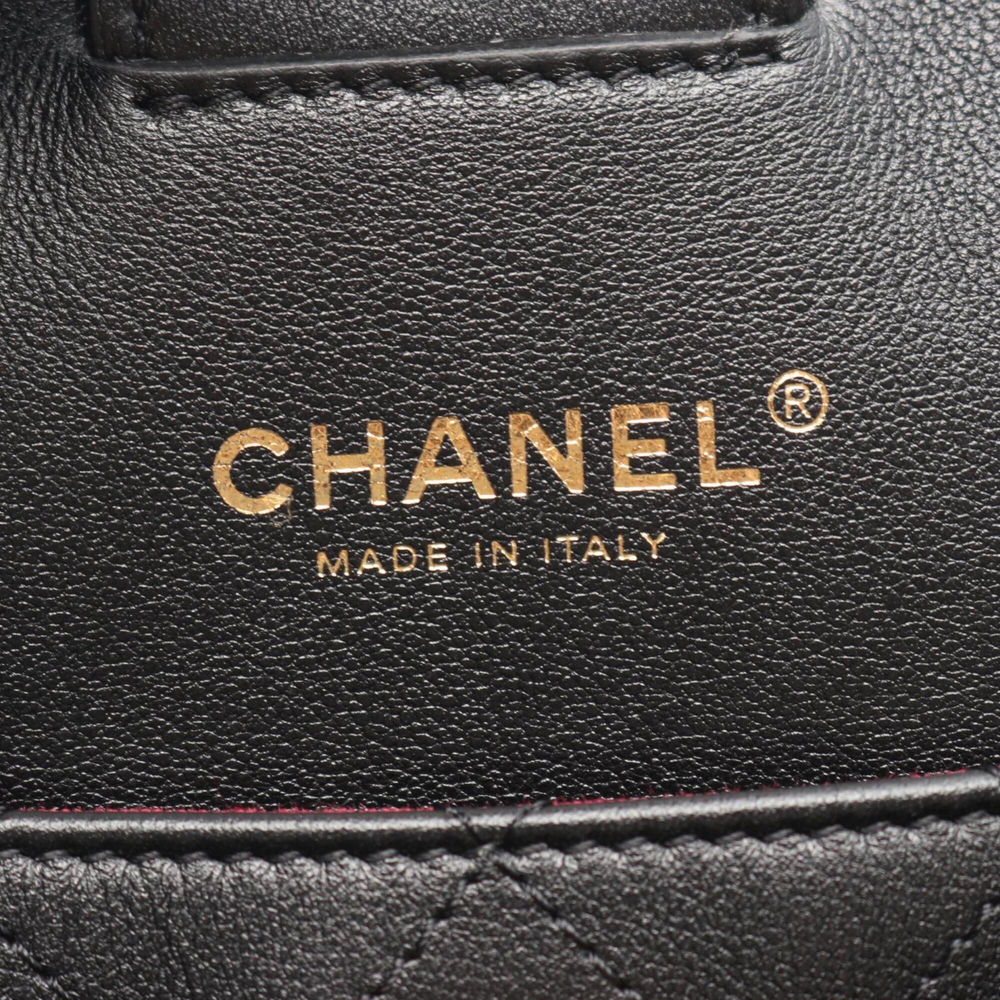 Chanel Black Leather Handbag Tote Bag (Pre-Owned)