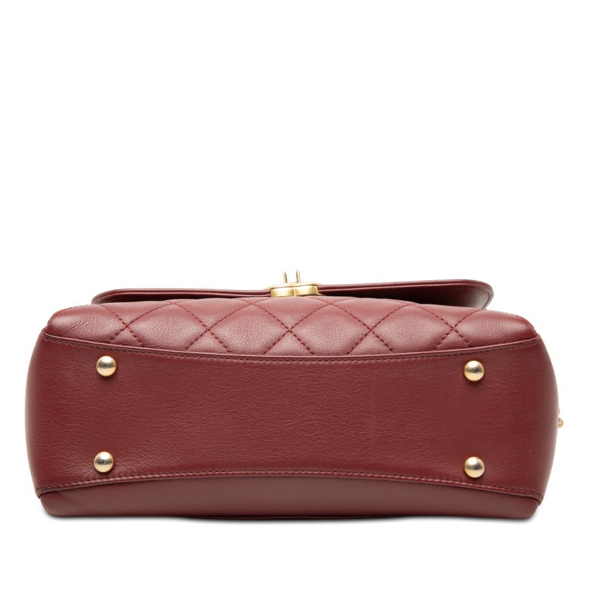 Chanel Bordeaux Leather Shoulder Bag (Pre-Owned)