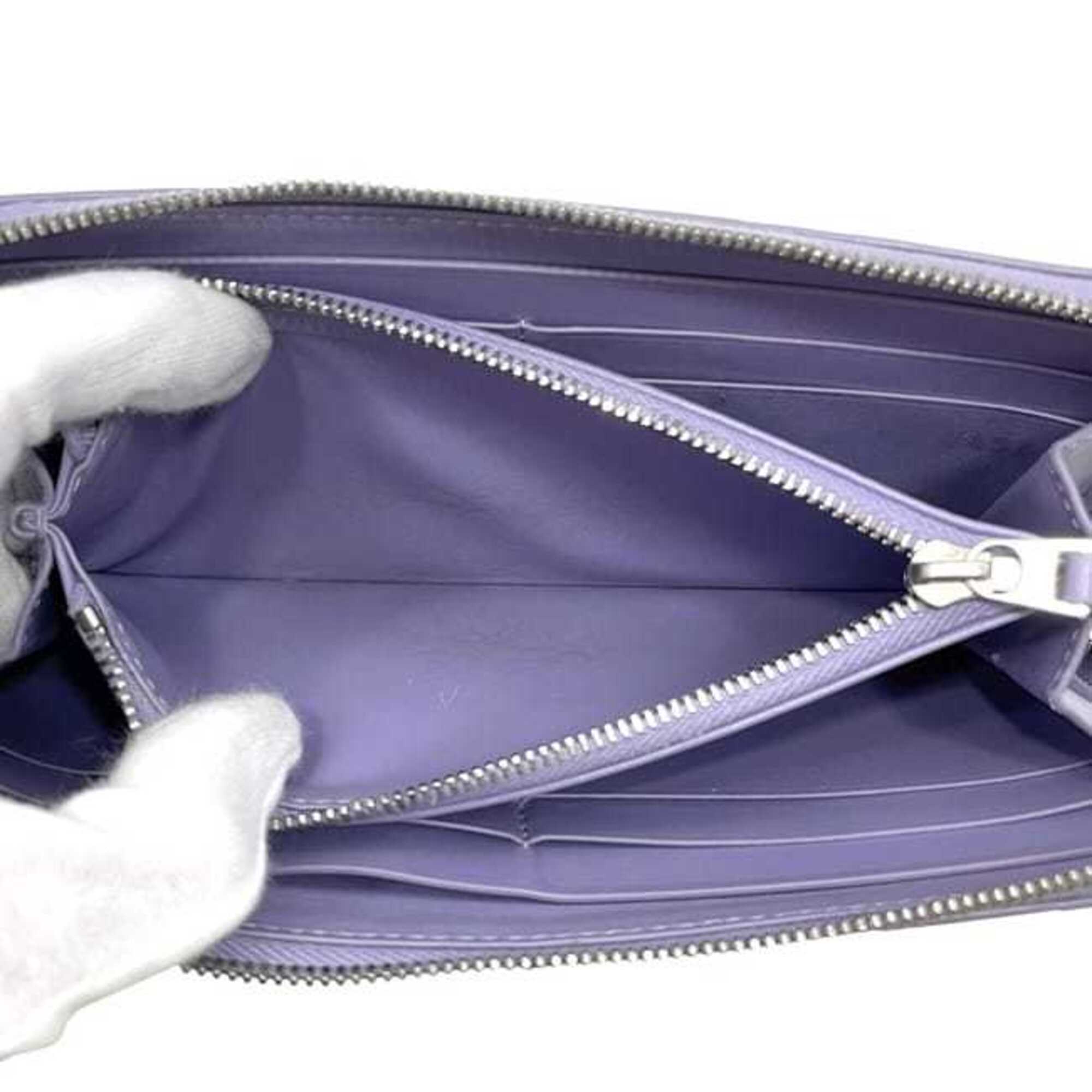 Bottega Veneta Purple Leather Long Wallet (Bi-Fold) (Pre-Owned)