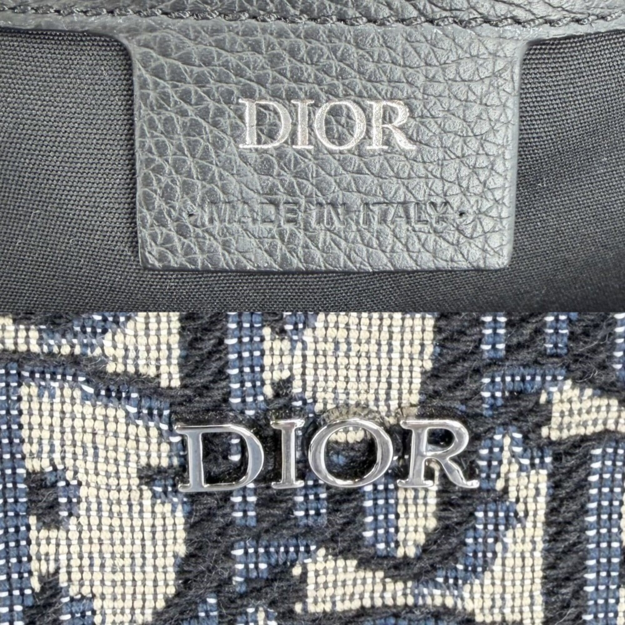 Dior Homme Beige Black Navy Jacquard Crossbody Bag Shoulder Bag (Pre-Owned)