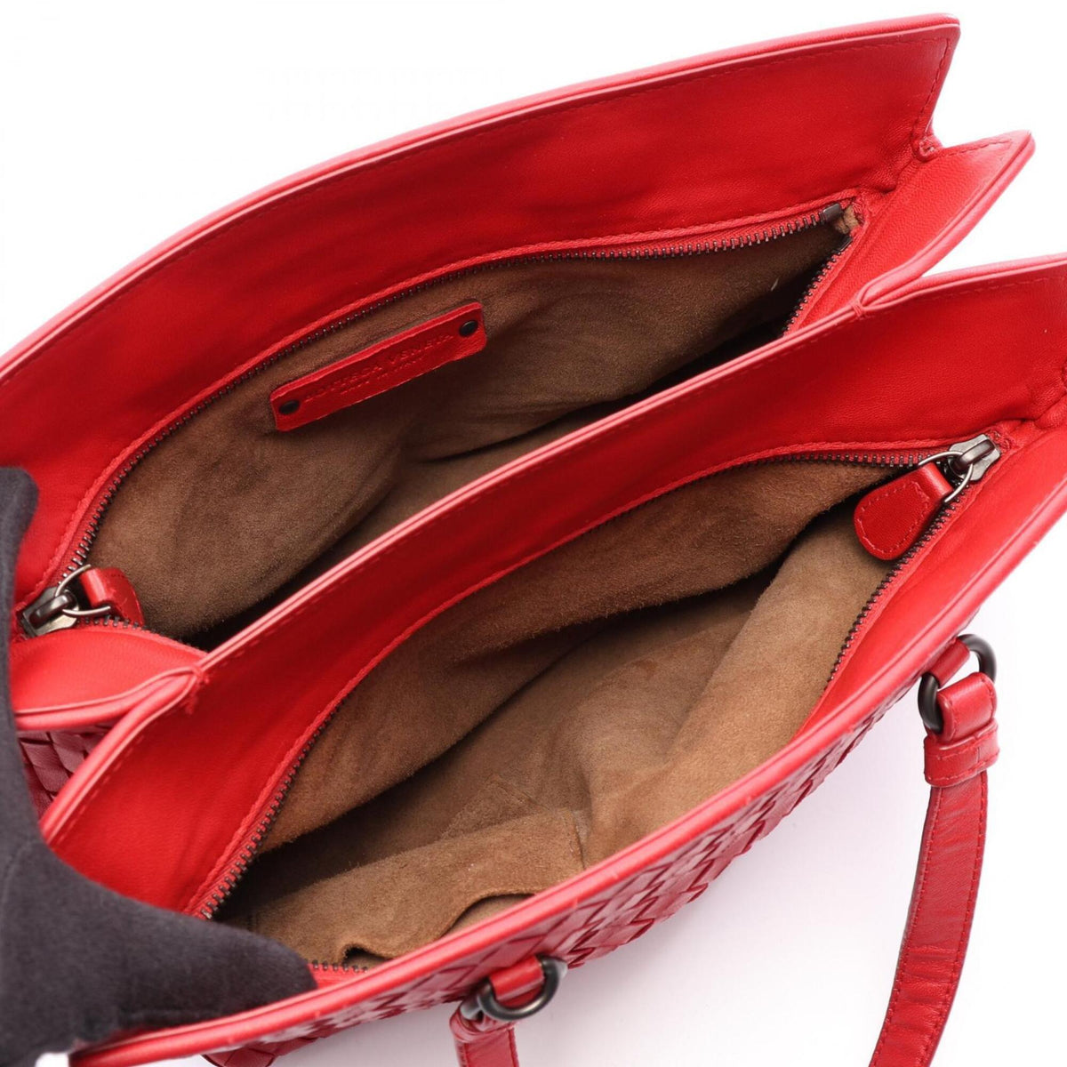 Bottega Veneta Red Color Leather Handbag Tote Bag (Pre-Owned)