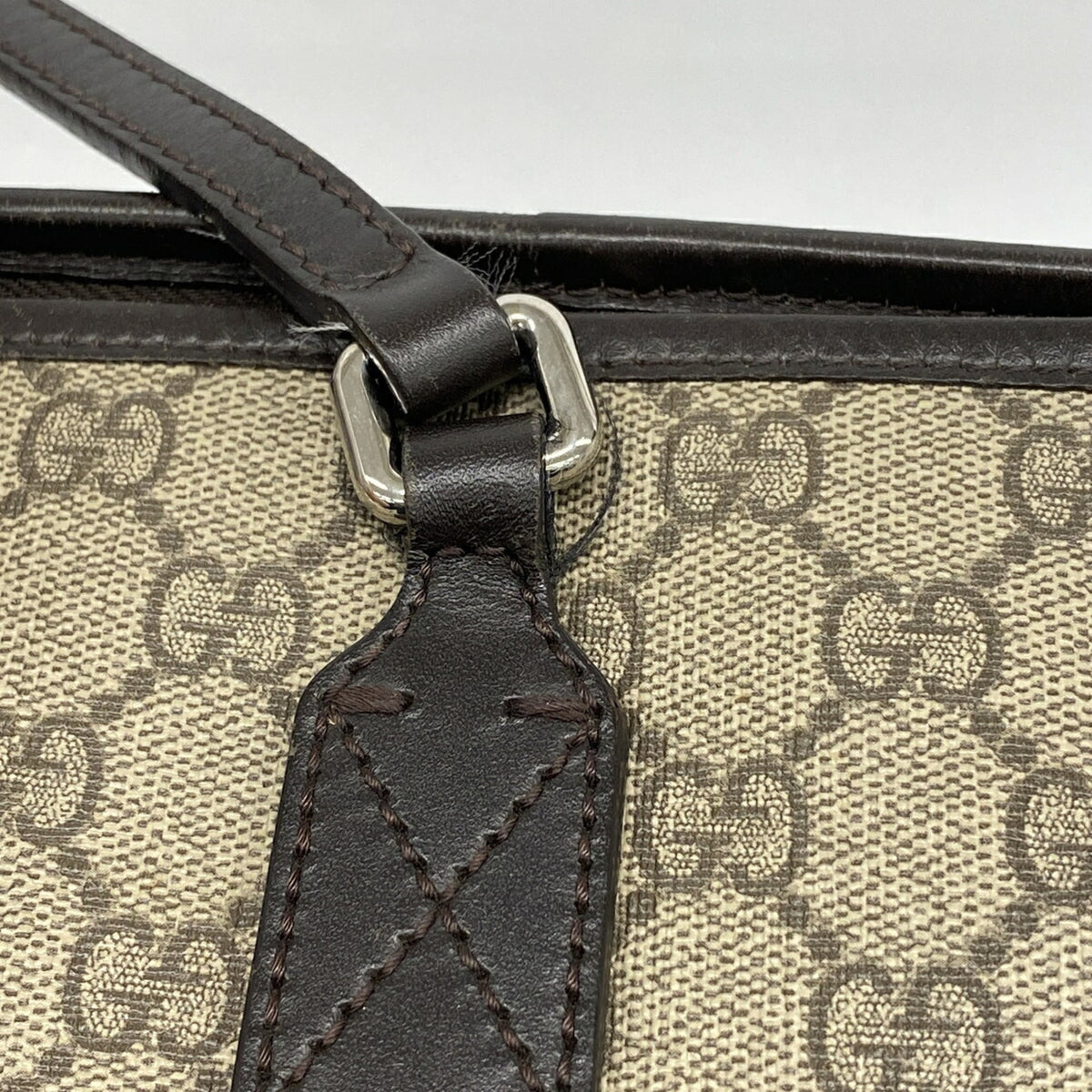 Gucci Beige Brown Pvc Tote Bag (Pre-Owned)