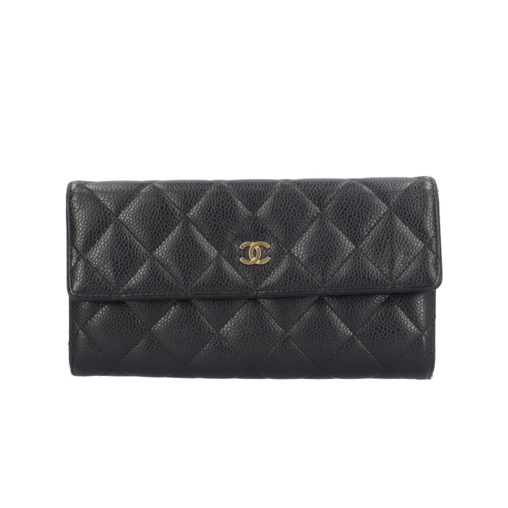 Chanel Black Grained Calfskin Coin Purse/Coin Case (Pre-Owned)