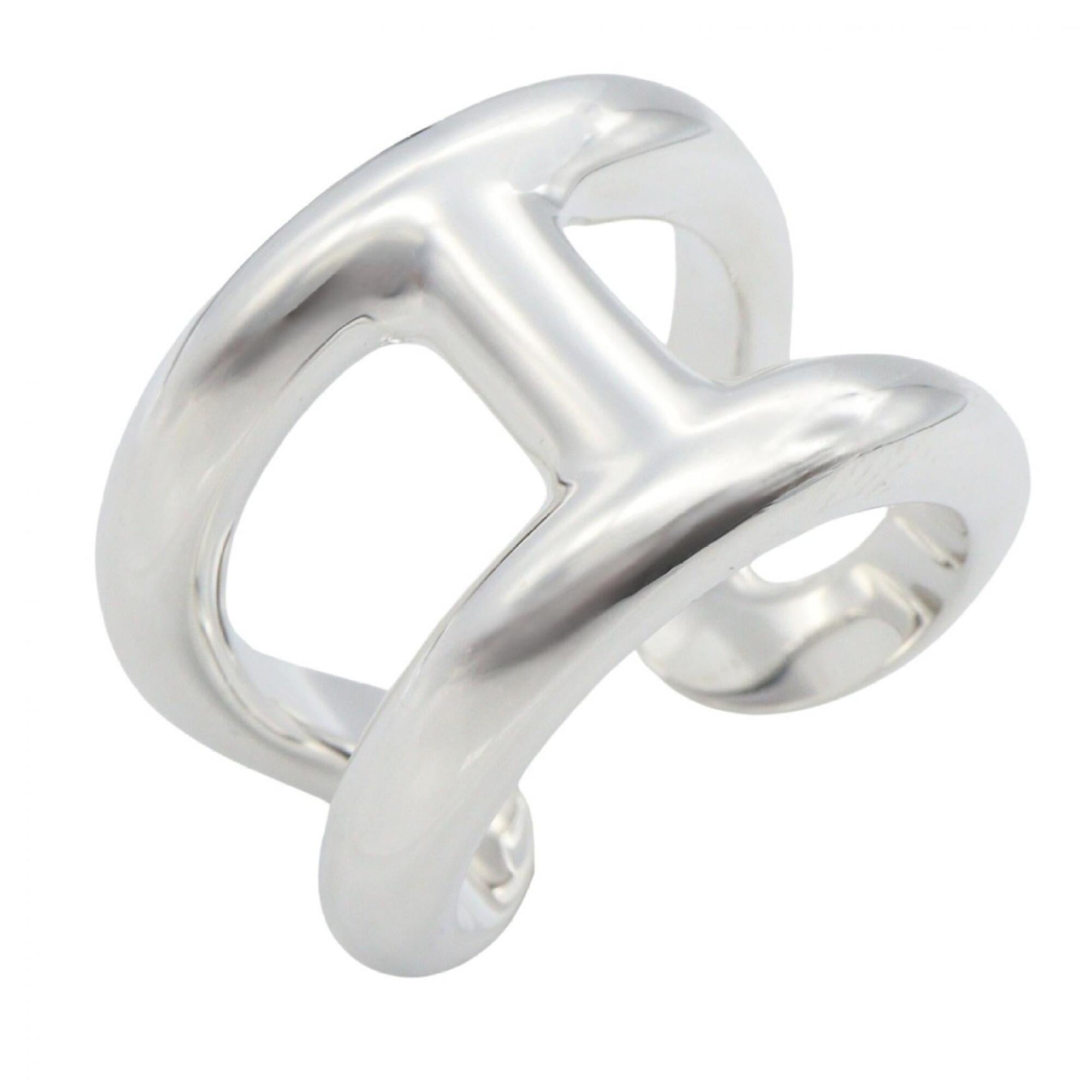 Hermes Silver Silver 925 Band Ring (Pre-Owned)