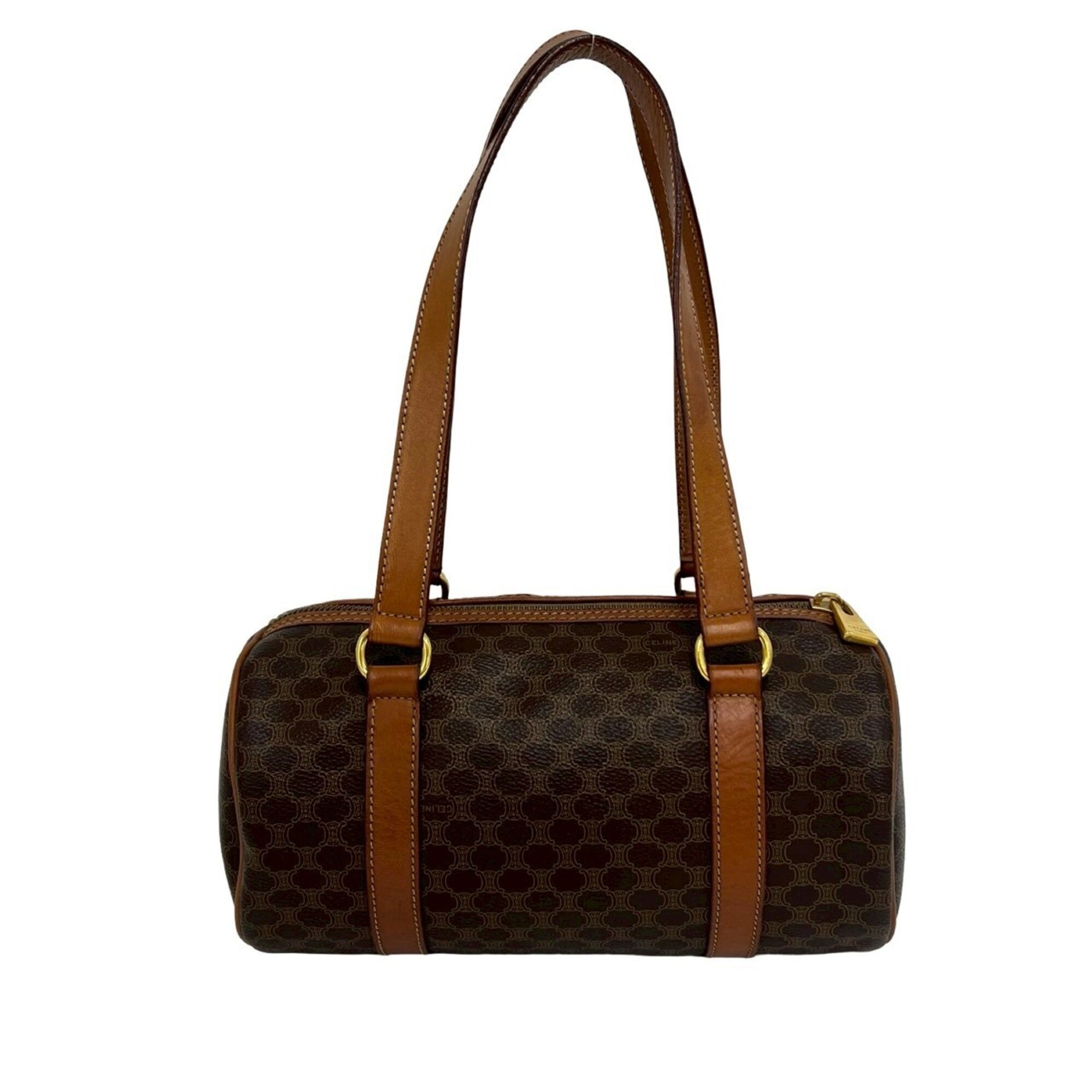 Celine Brown Leather Pvc Handbag Tote Bag (Pre-Owned)