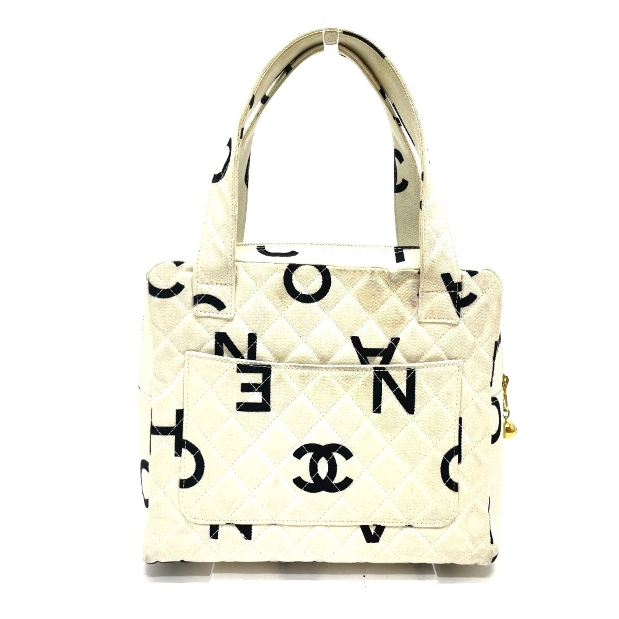 Chanel White Cotton Handbag (Pre-Owned)
