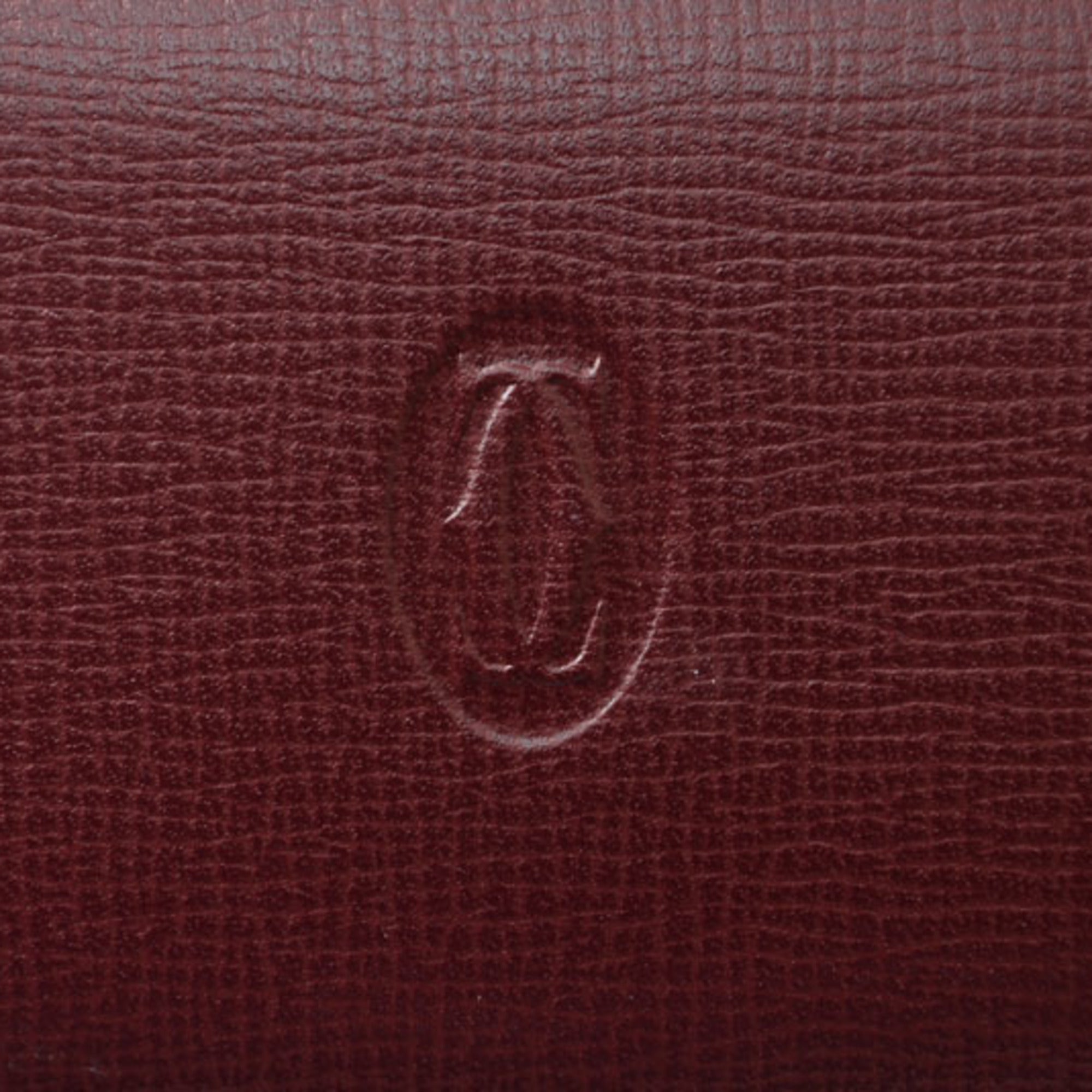 Cartier Bordeaux Leather Wallet (Tri-Fold) (Pre-Owned)