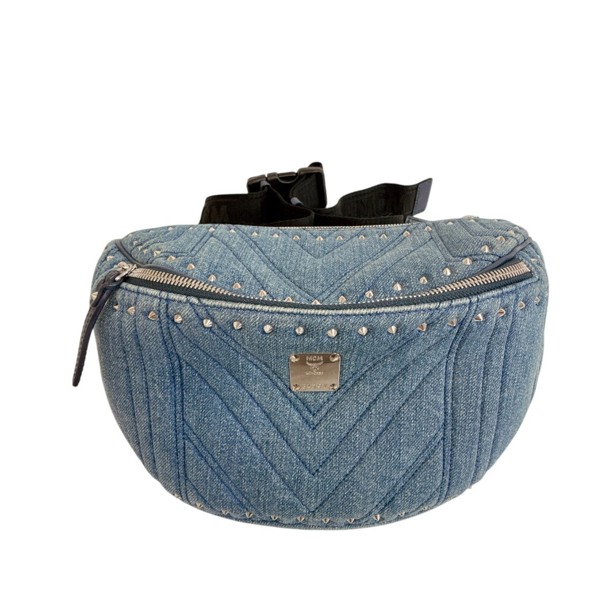 Mcm Blue Canvas Sling Bag (Pre-Owned)