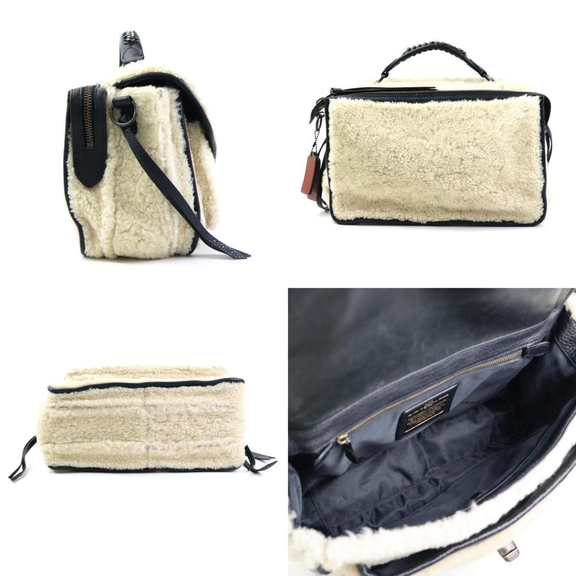 Coach Black Ivory Leather Shoulder Bag (Pre-Owned)